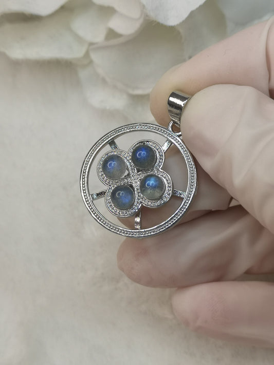 Labradorite Ketten Anhänger, drehbar und aus Kupfer