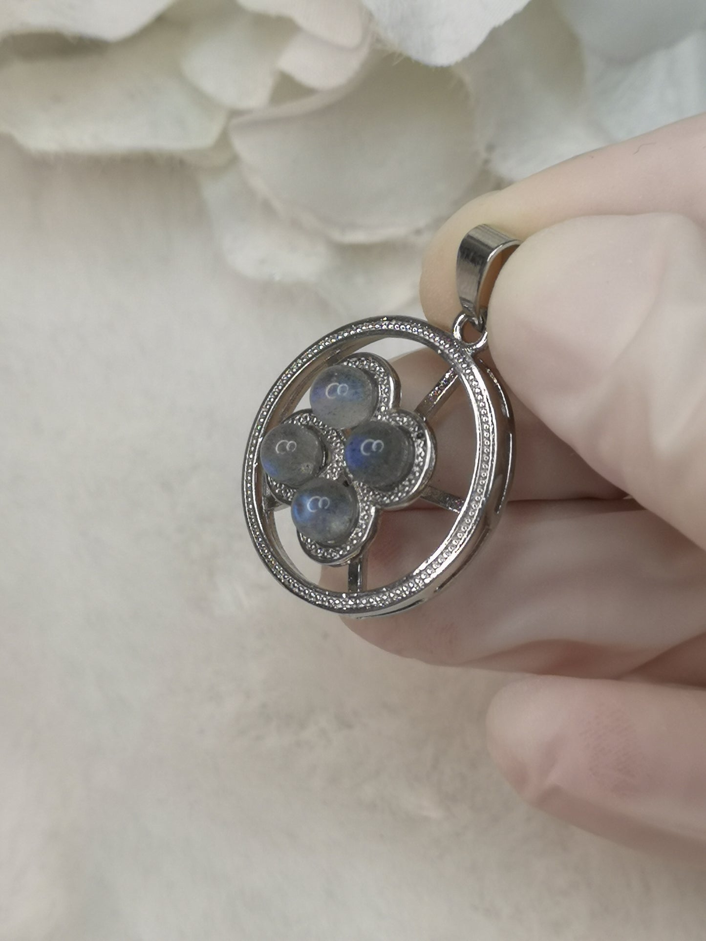 Labradorite Ketten Anhänger, drehbar und aus Kupfer