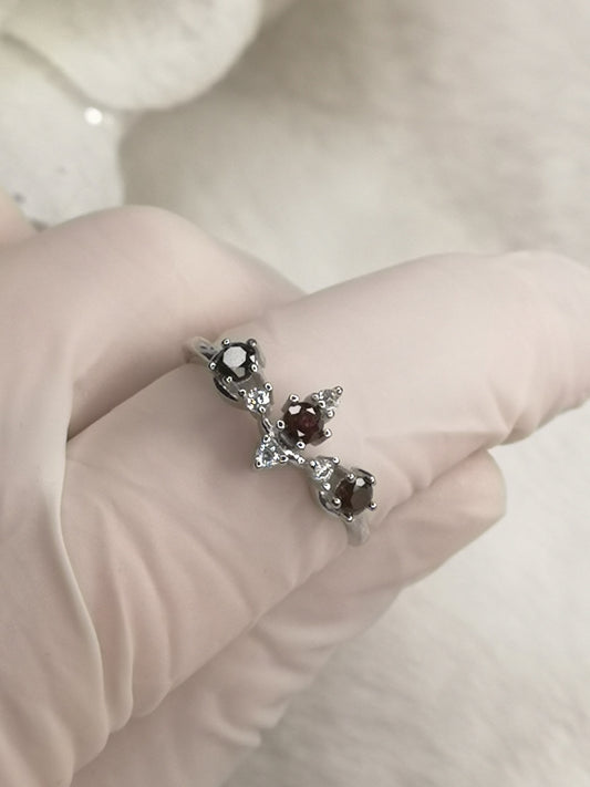 Granat Garnet 925 Silber Ring