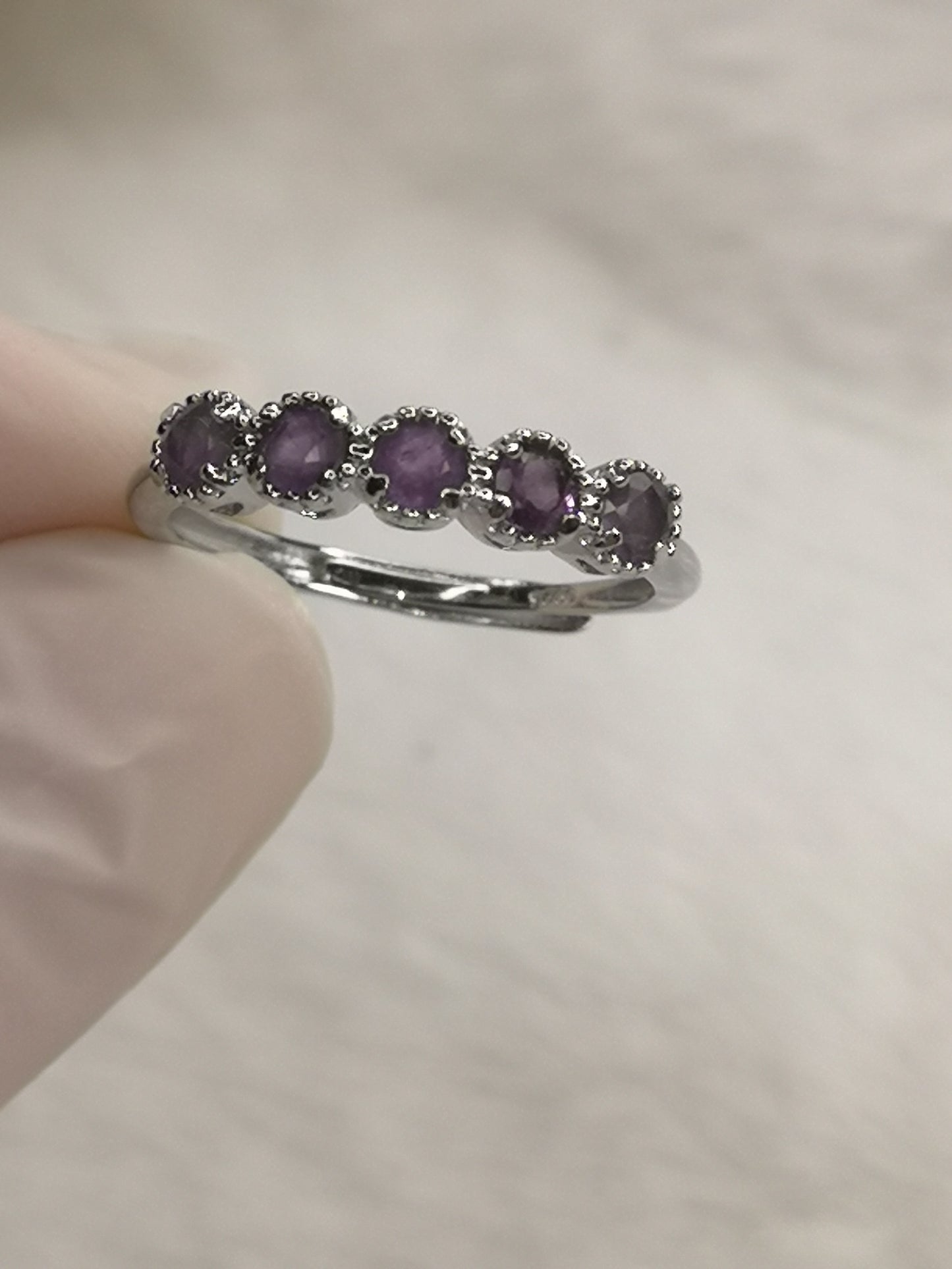 Amethyst 925 Silber Ring, verstellbar