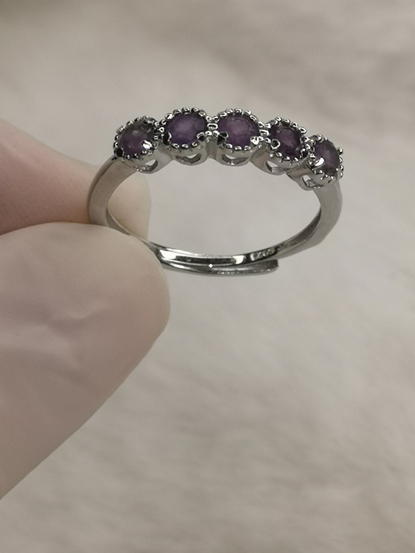 Amethyst 925 Silber Ring, verstellbar