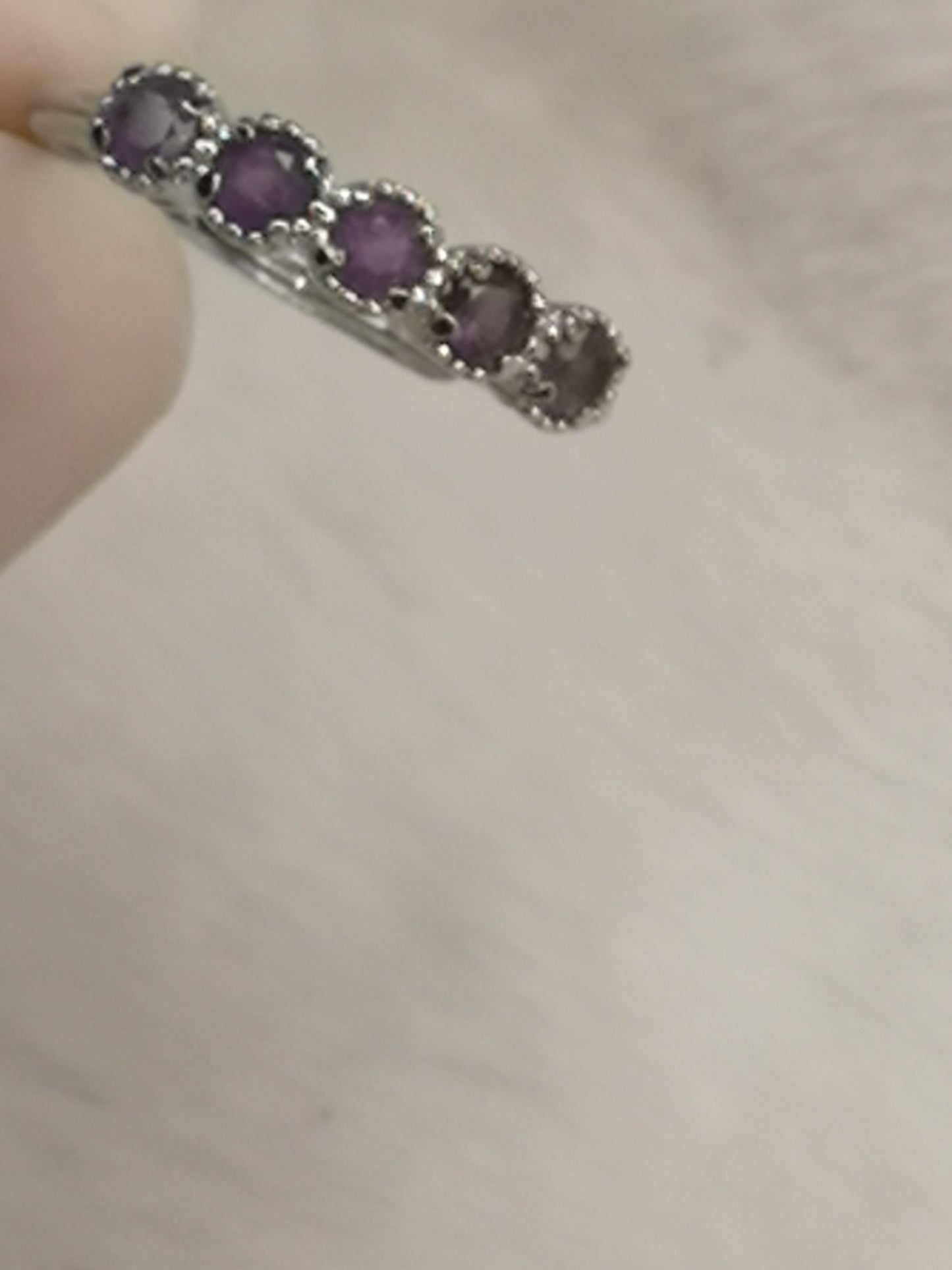 Amethyst 925 Silber Ring, verstellbar
