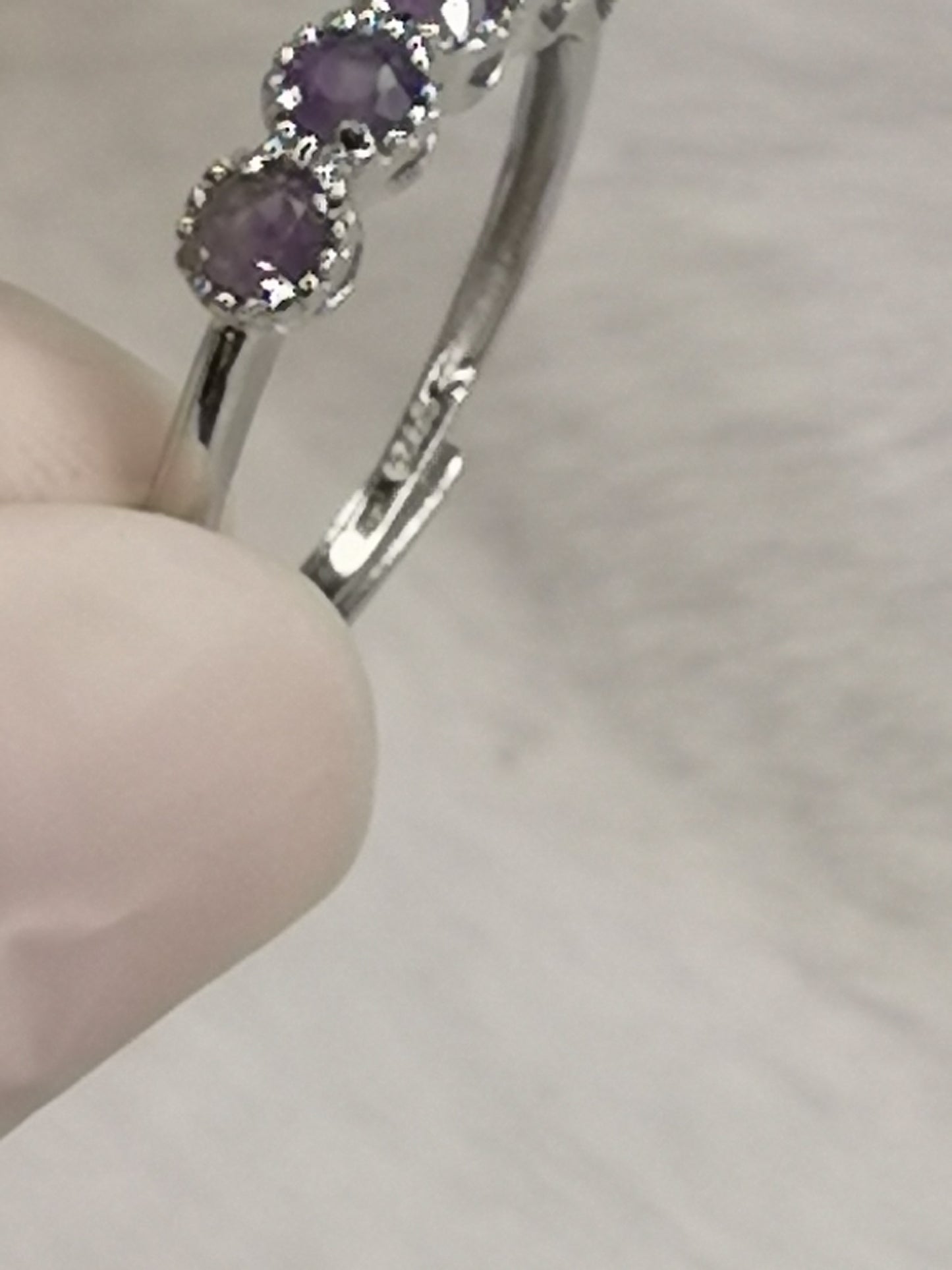 Amethyst 925 Silber Ring, verstellbar