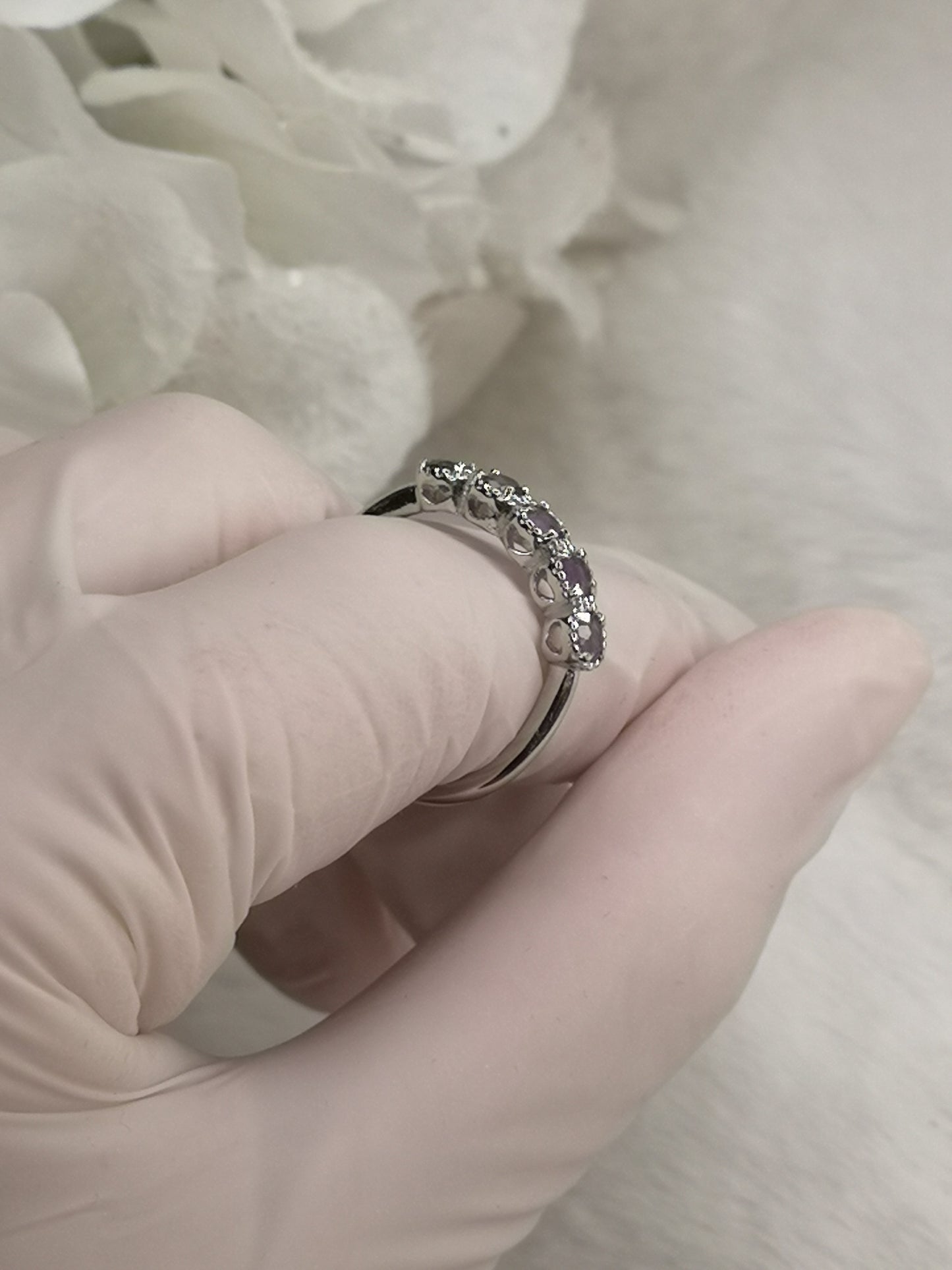 Amethyst 925 Silber Ring, verstellbar