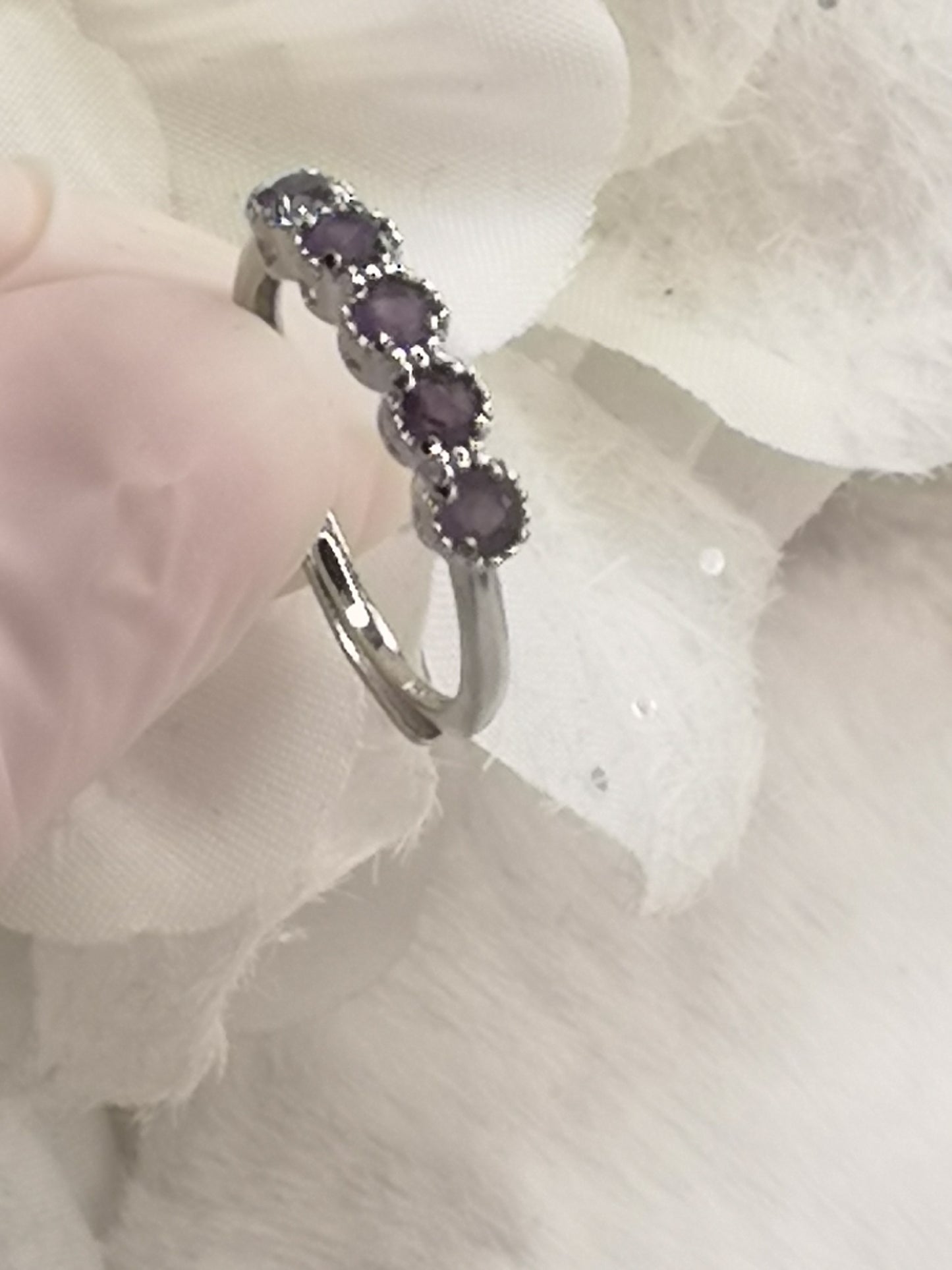 Amethyst 925 Silber Ring, verstellbar