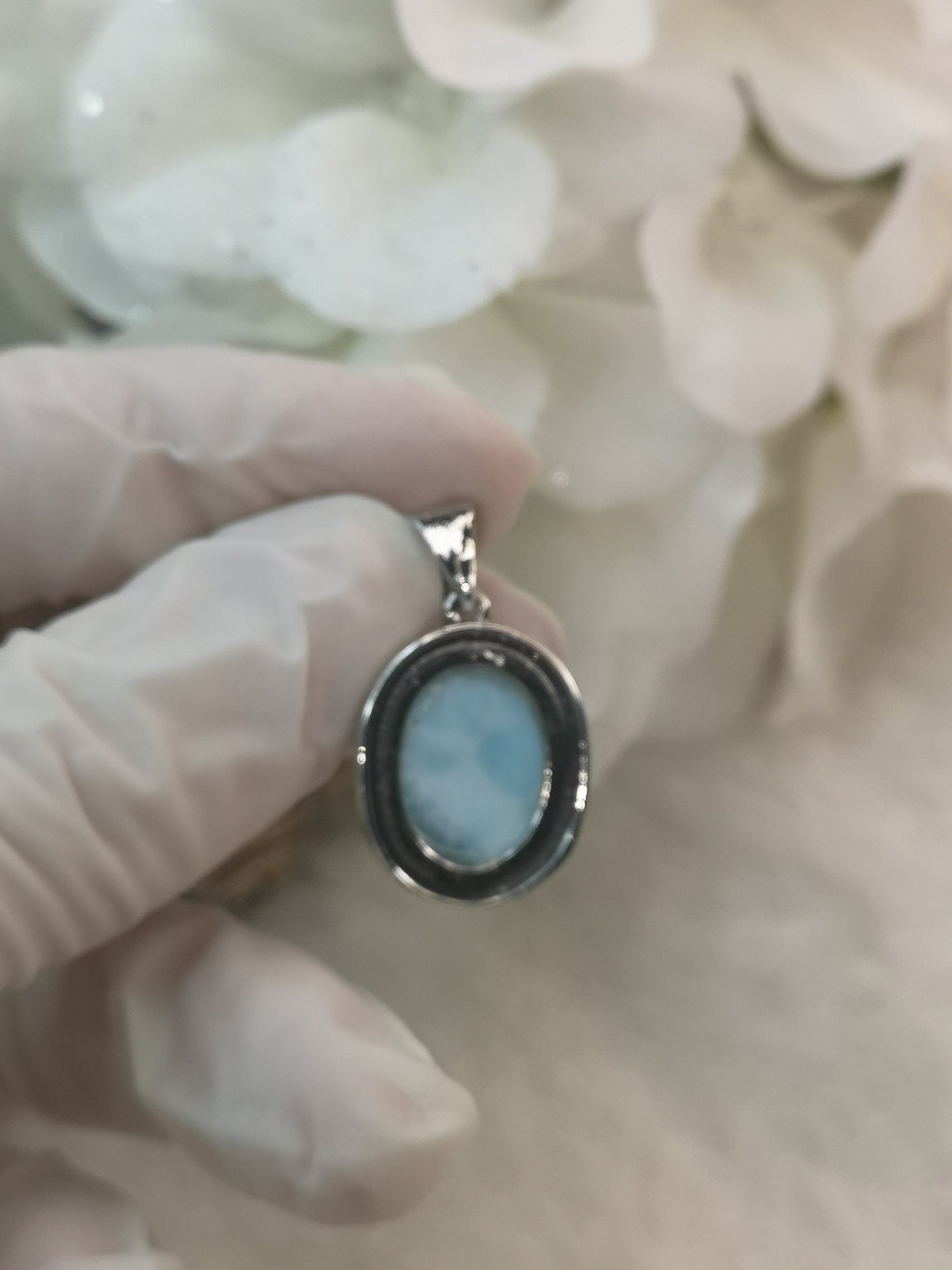 Larimar Kupfer Ketten Anhänger Edelstein