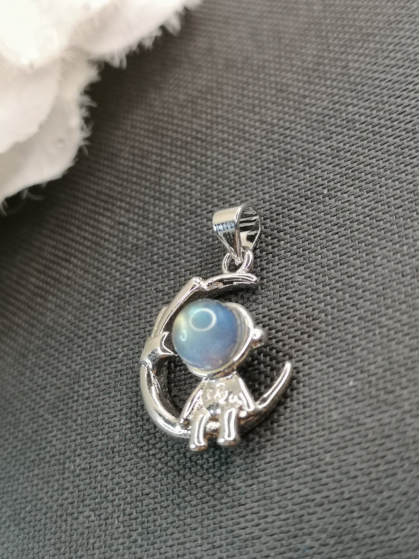 Labradorite Astronaut Kupfer Ketten Anhänger Edelstein