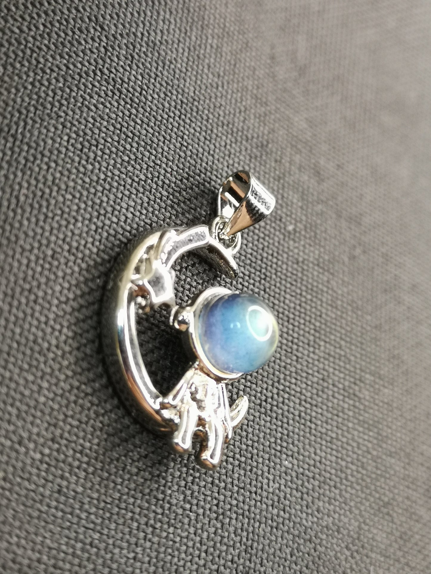 Labradorite Astronaut Kupfer Ketten Anhänger Edelstein