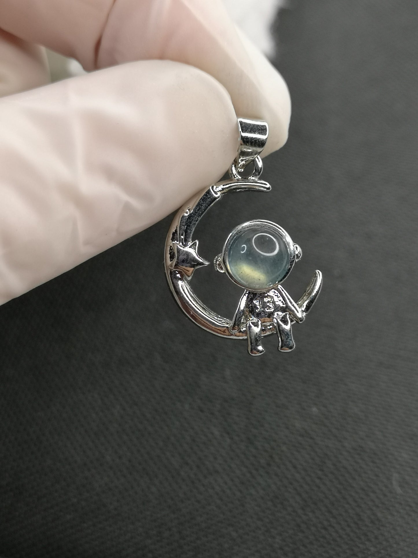 Labradorite Astronaut Kupfer Ketten Anhänger Edelstein