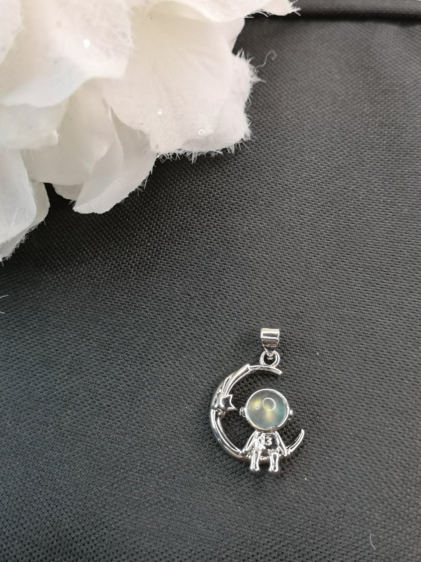 Labradorite Astronaut Kupfer Ketten Anhänger Edelstein