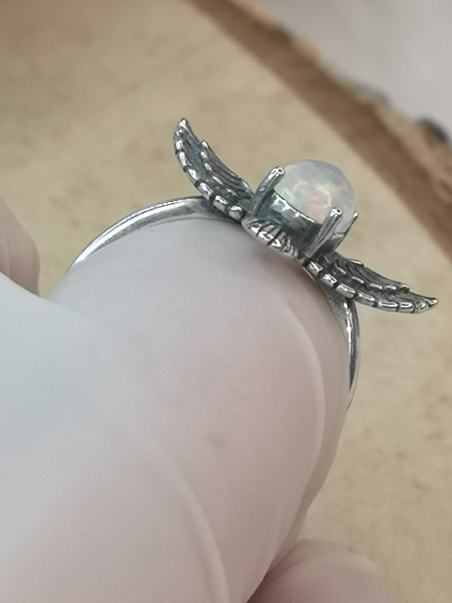 Opal Edelstein 925 Silber Ring, verstellbar