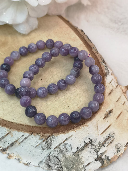 Lepidolith Armband Edelstein Gummiband