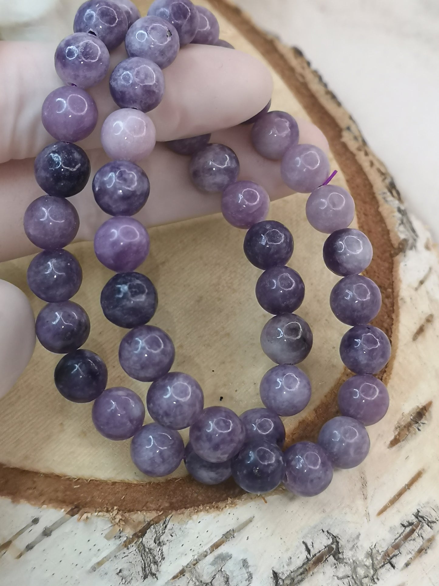 Lepidolith Armband Edelstein Gummiband