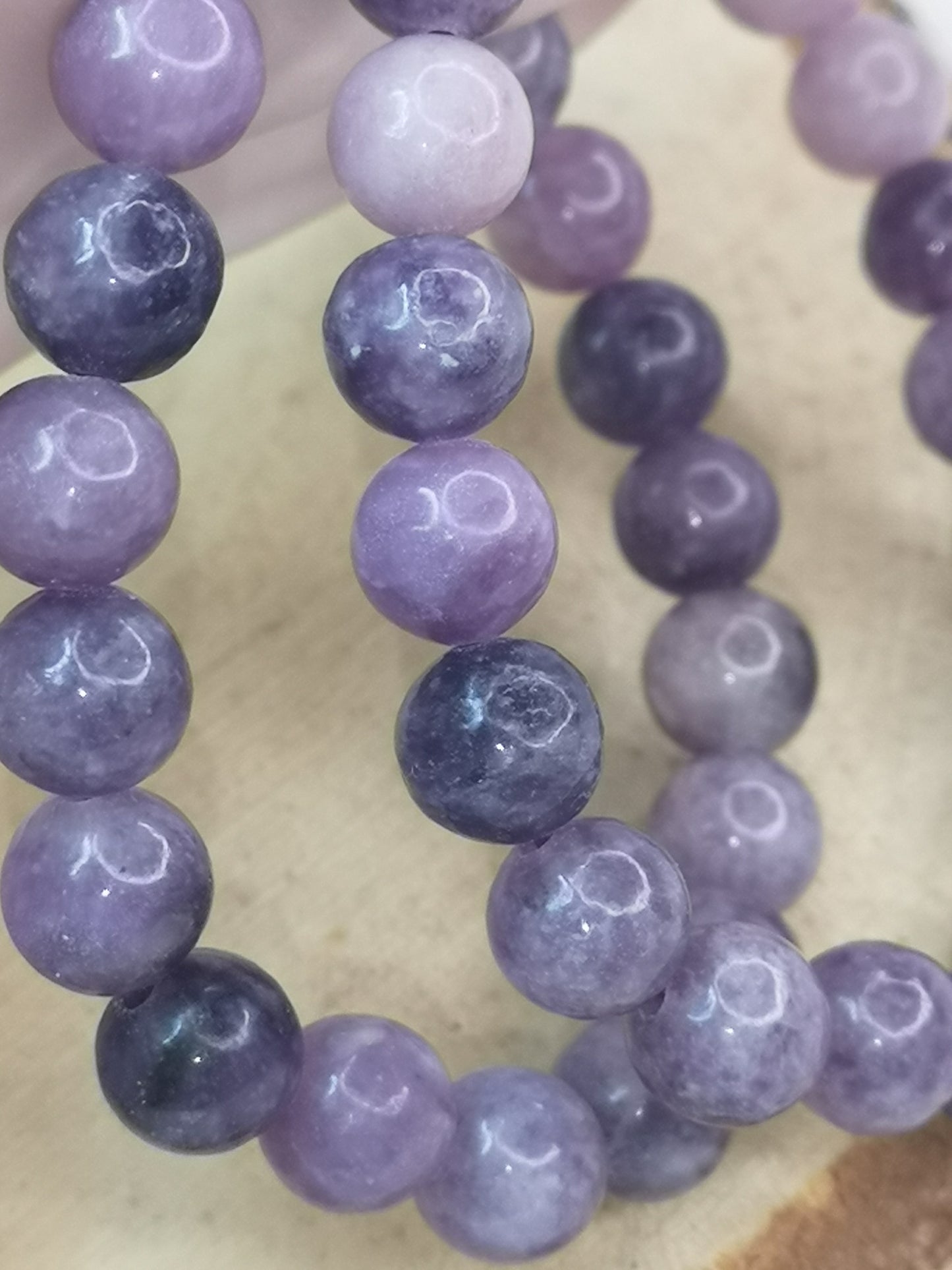 Lepidolith Armband Edelstein Gummiband