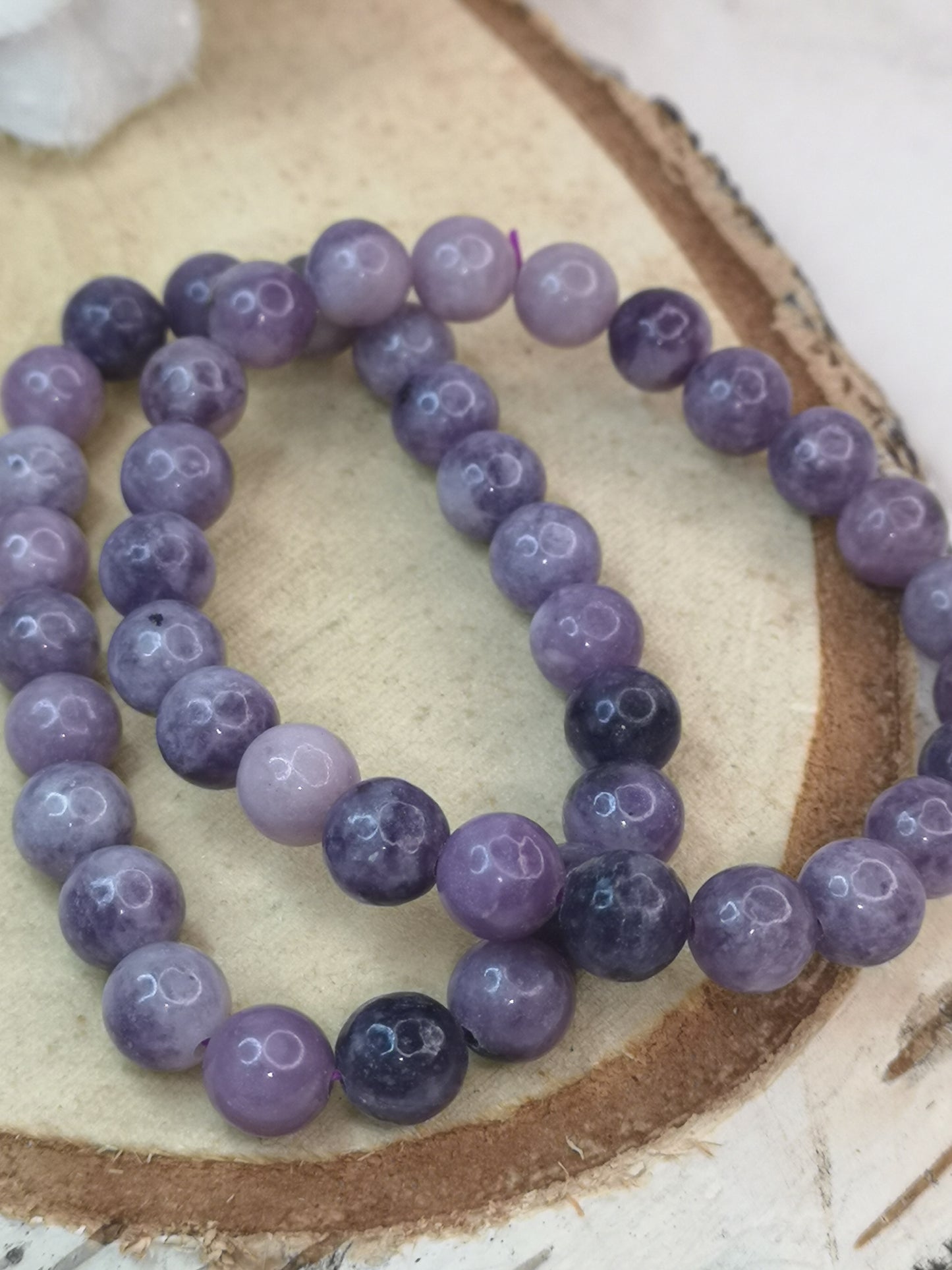 Lepidolith Armband Edelstein Gummiband