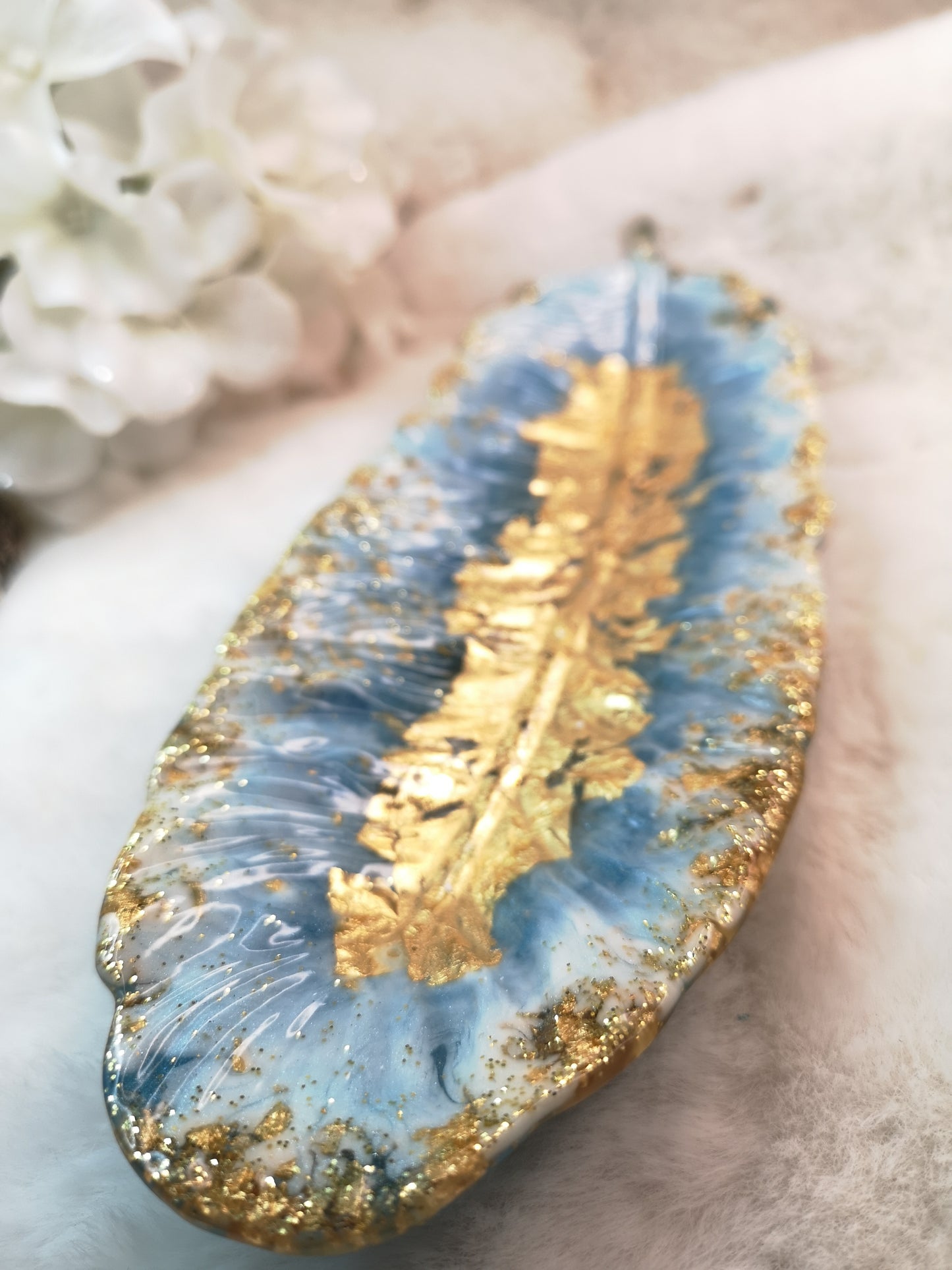 Feder Deko Schale Kunstharz Resinart Handmade Unikat