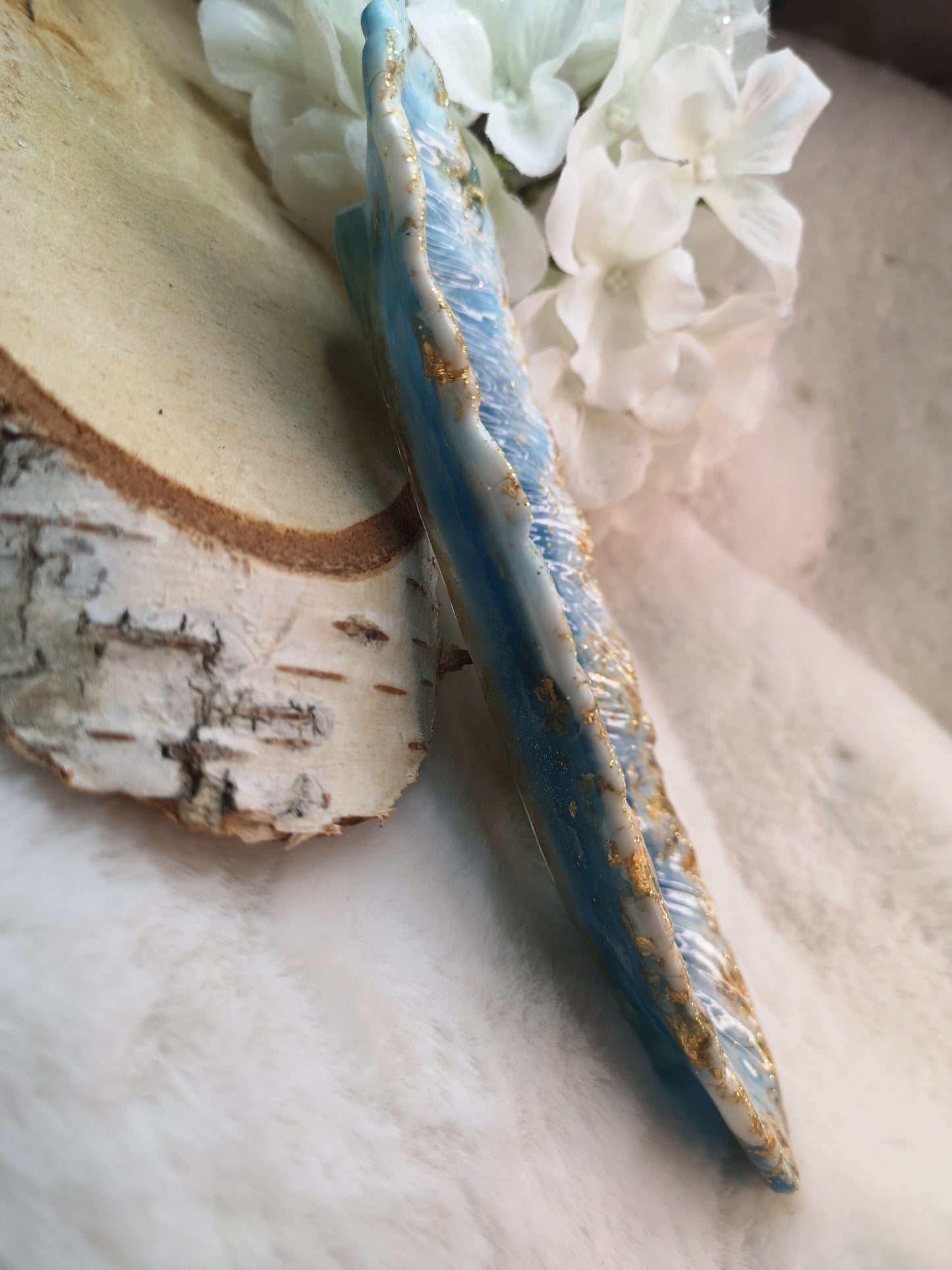 Feder Deko Schale Kunstharz Resinart Handmade Unikat