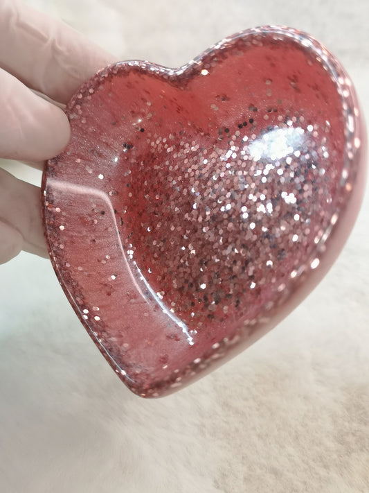 Herz Deko Schale Kunstharz Handmade