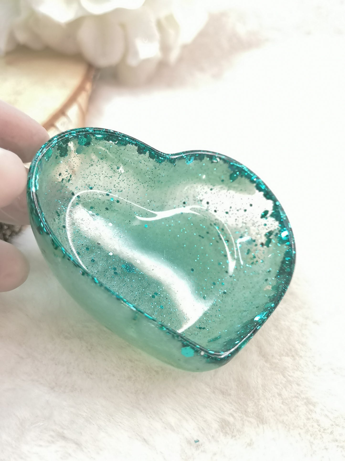Herz Deko Schale Kunstharz Handmade Unikat
