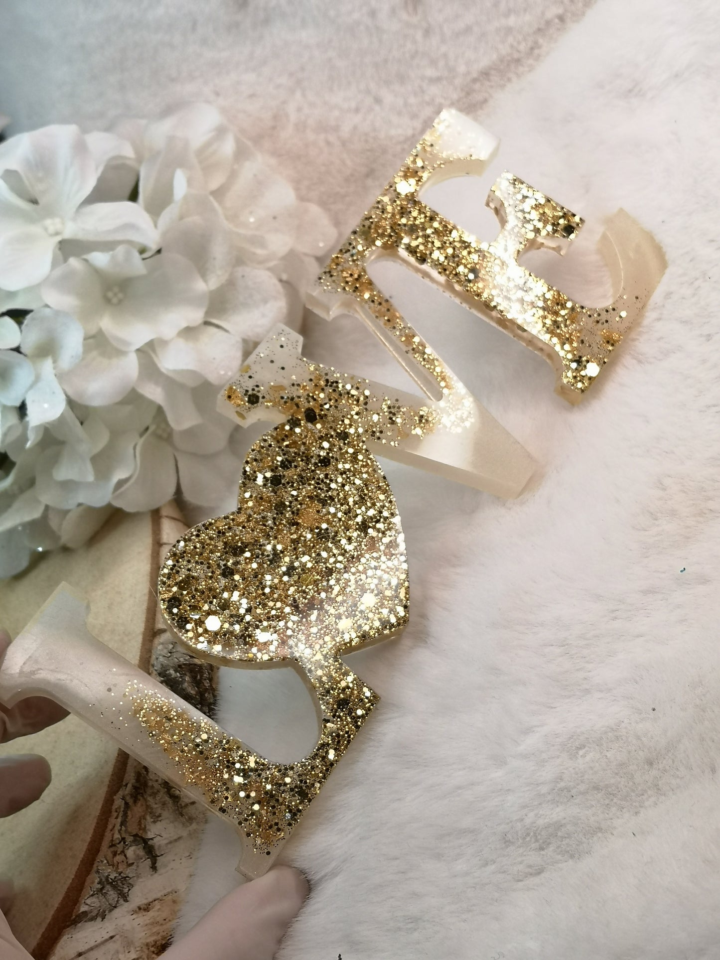 Love Schrift Deko Kunstharz Unikat