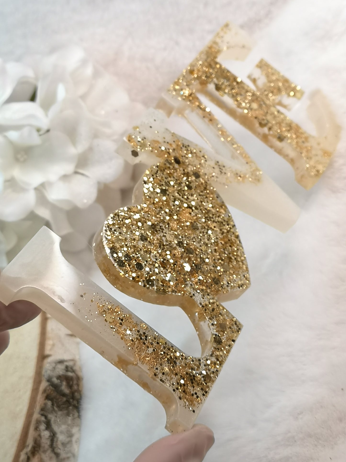 Love Schrift Deko Kunstharz Unikat