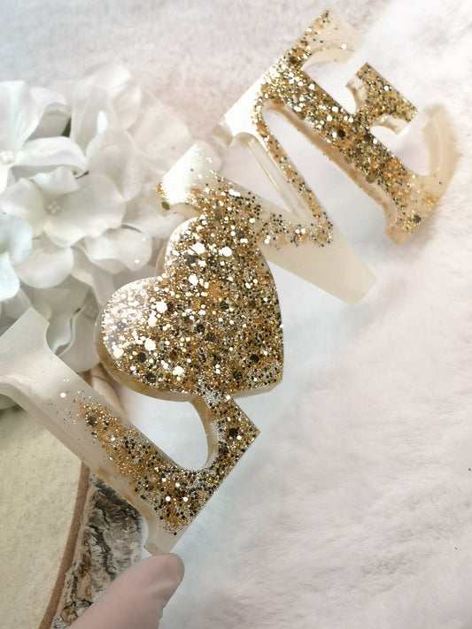 Love Schrift Deko Kunstharz Unikat