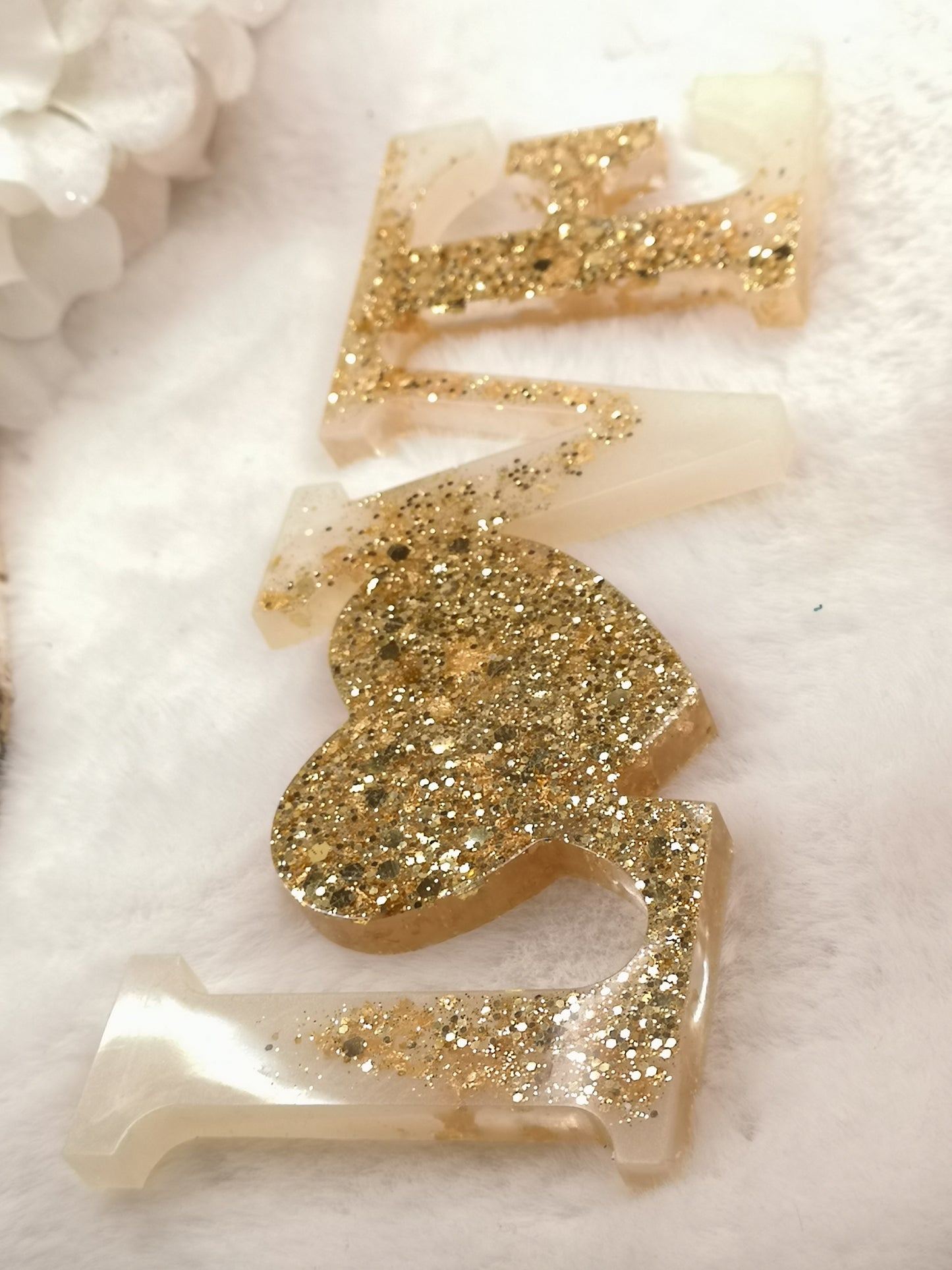 Love Schrift Deko Kunstharz Unikat