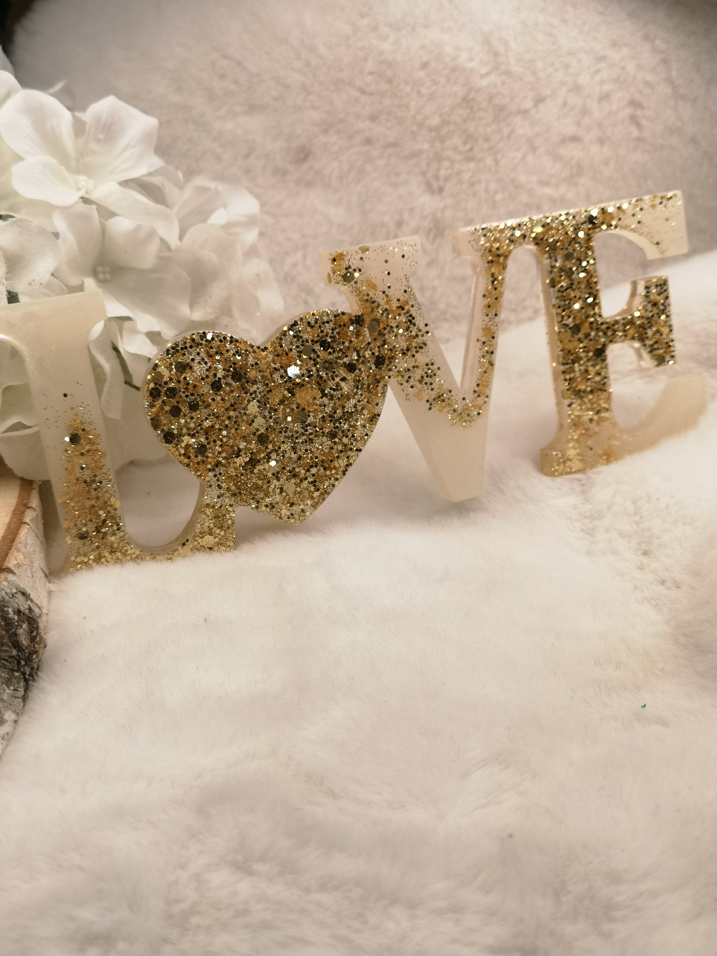 Love Schrift Deko Kunstharz Unikat