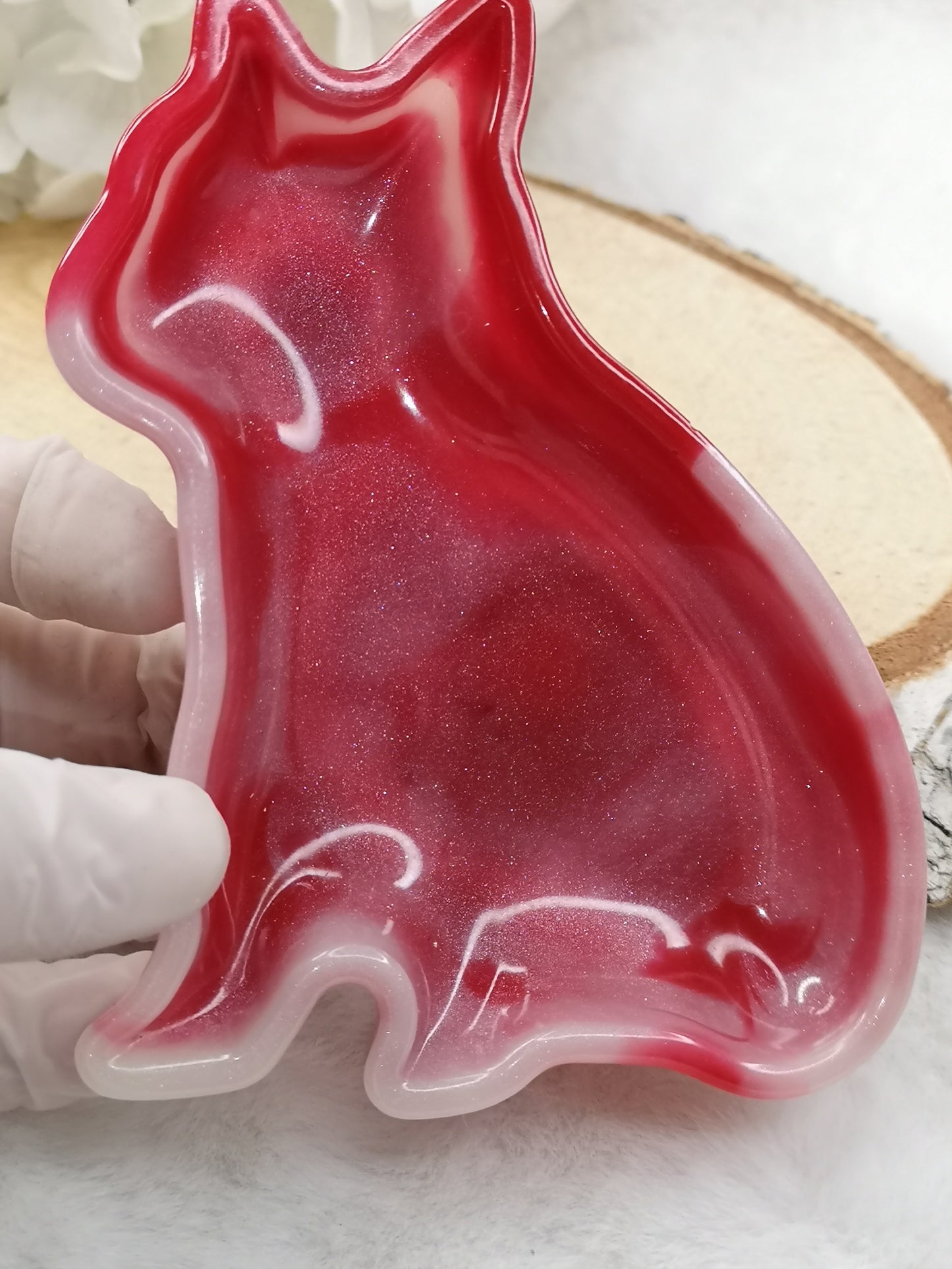 Katzen Deko Schale Kunstharz Handmade Unikat