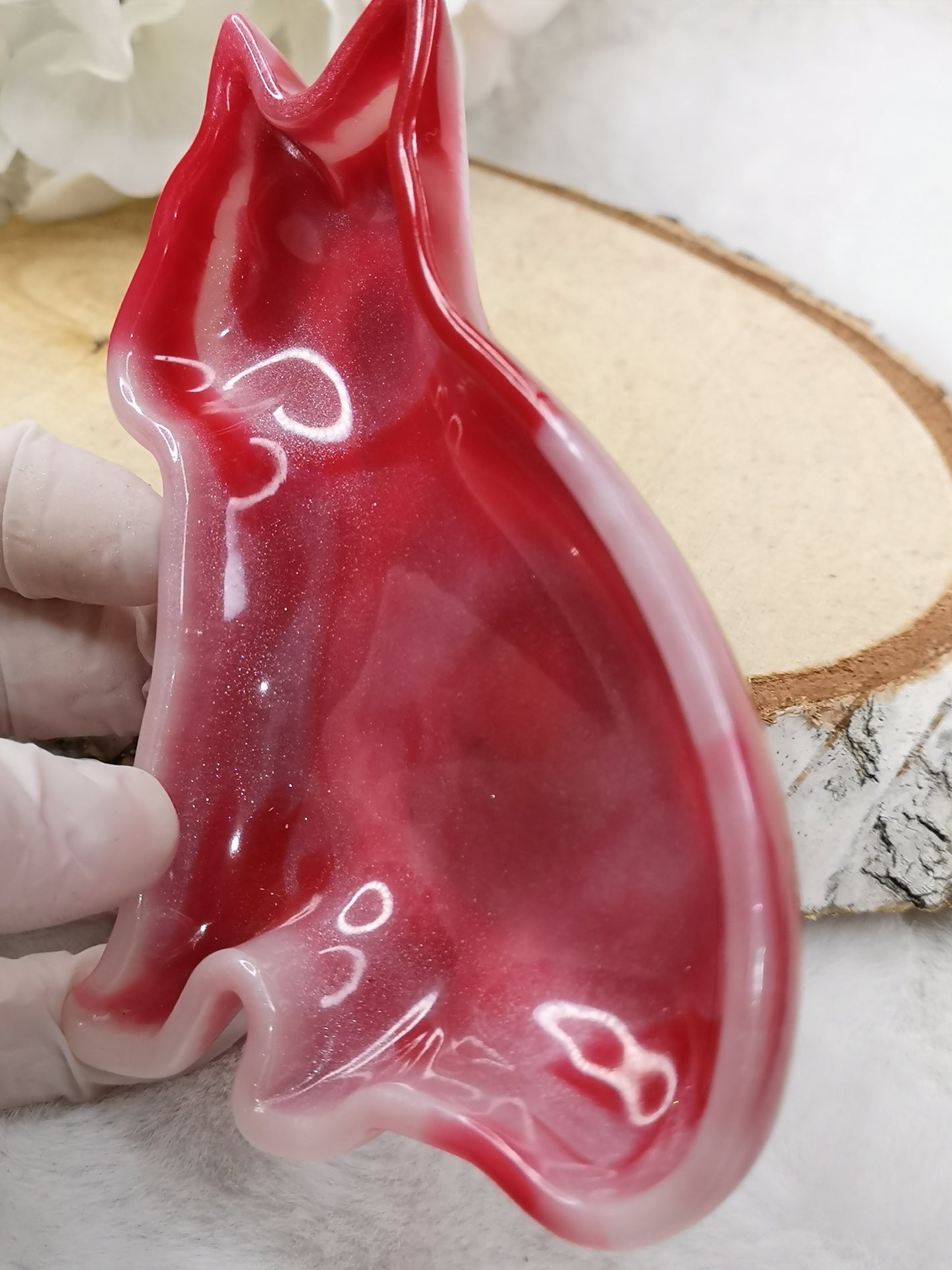 Katzen Deko Schale Kunstharz Handmade Unikat