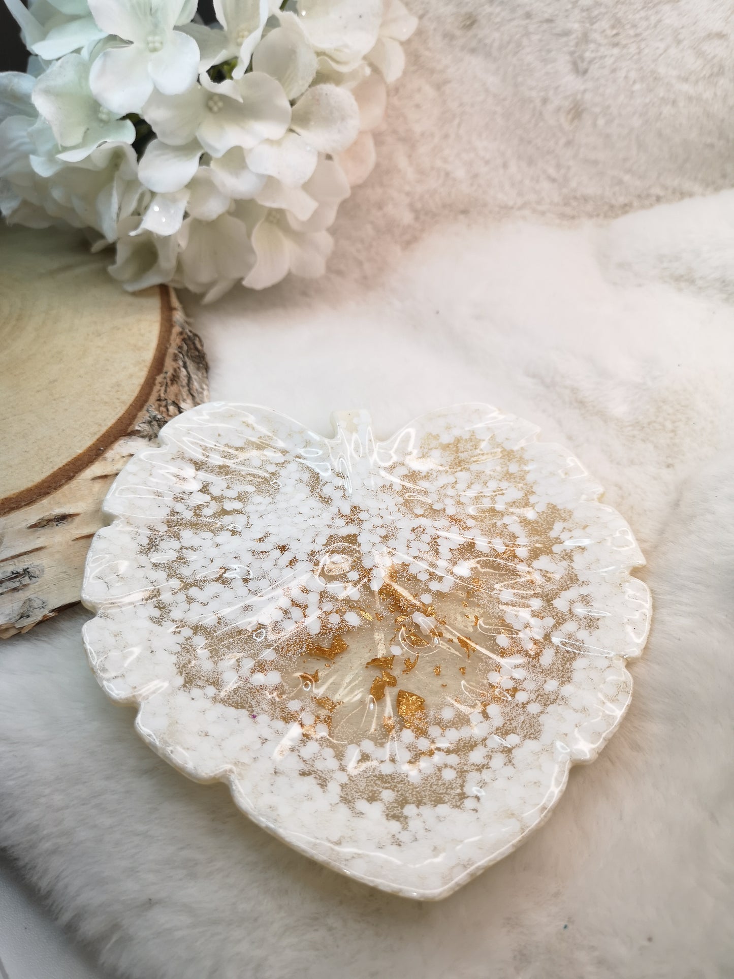 Blatt Deko Schale Kunstharz Handmade Unikat