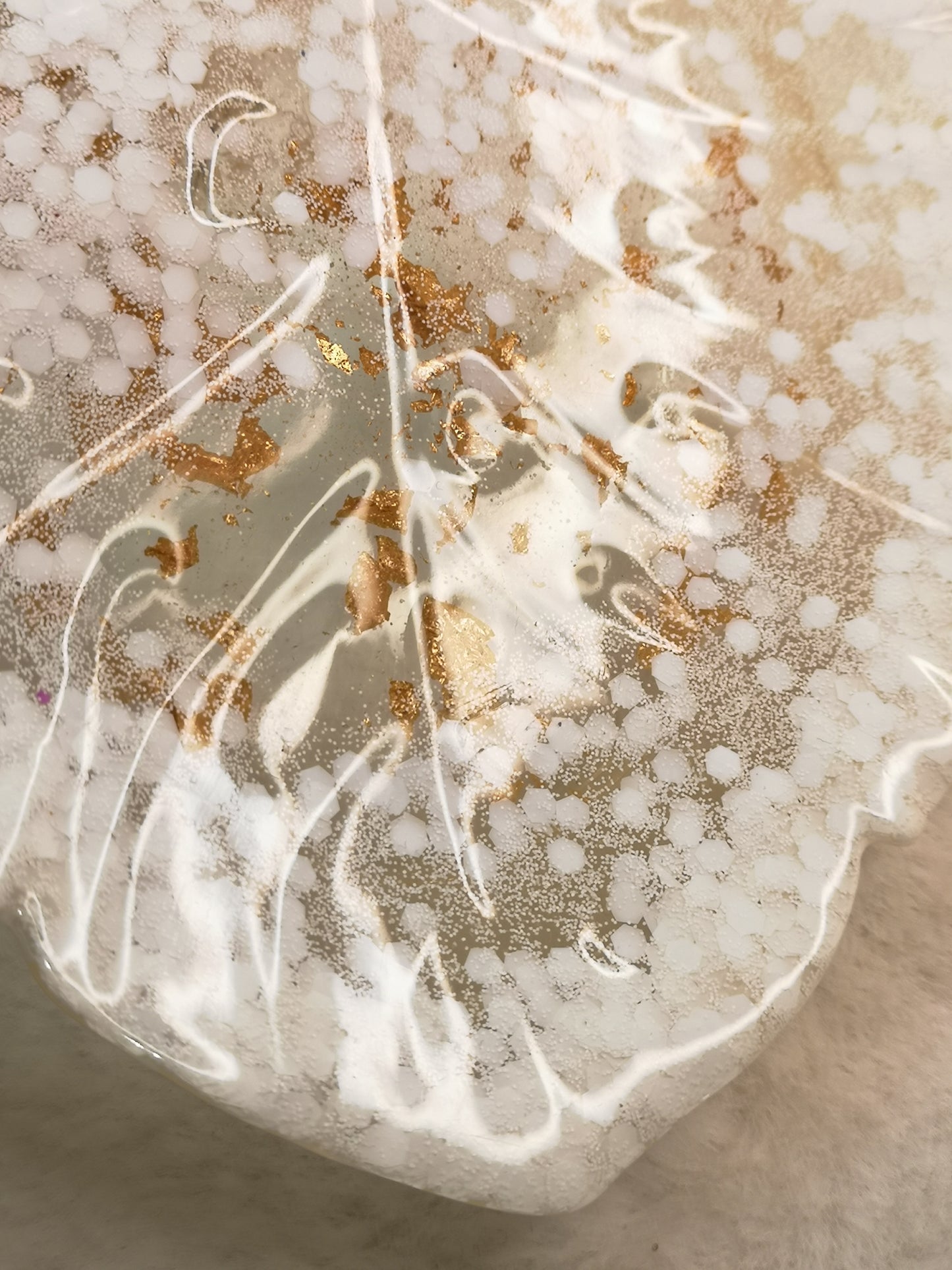 Blatt Deko Schale Kunstharz Handmade Unikat