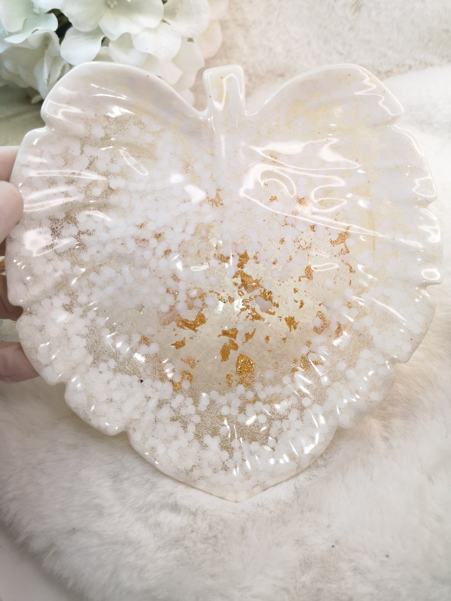 Blatt Deko Schale Kunstharz Handmade Unikat