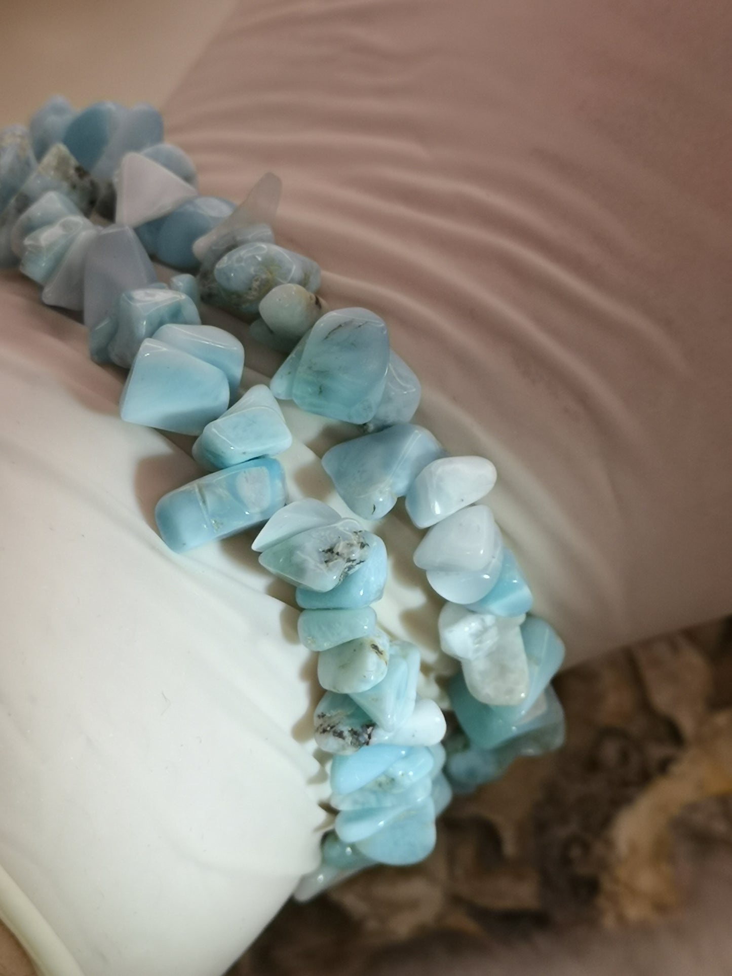 Larimar Chips Armband Edelstein Crystal dayza