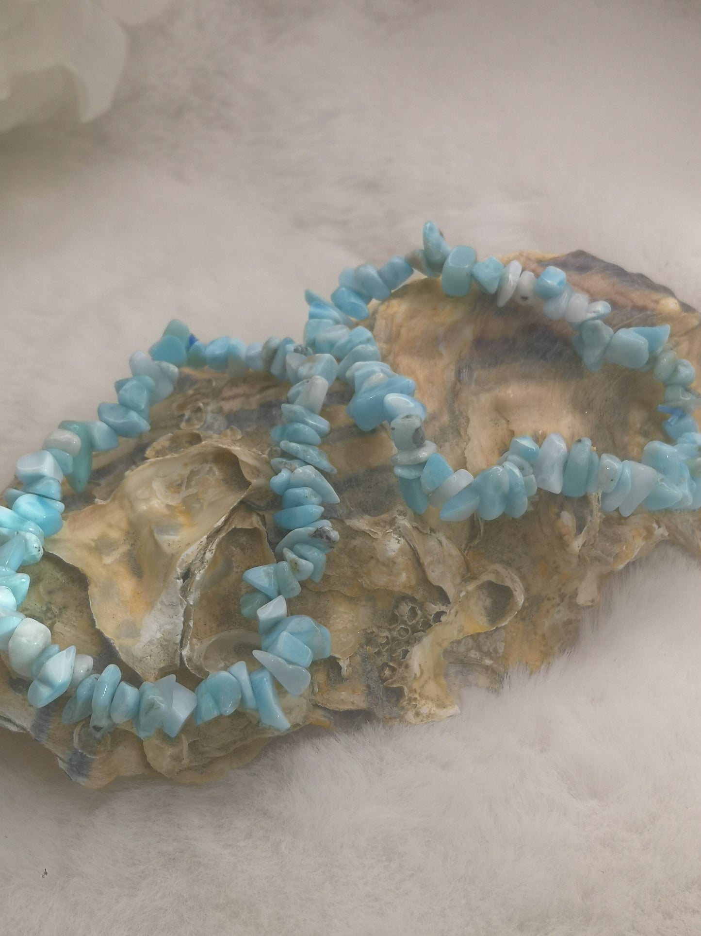 Larimar Chips Armband Edelstein Crystal dayza