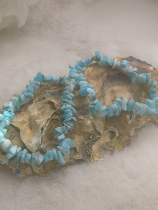 Larimar Chips Armband Edelstein Crystal dayza