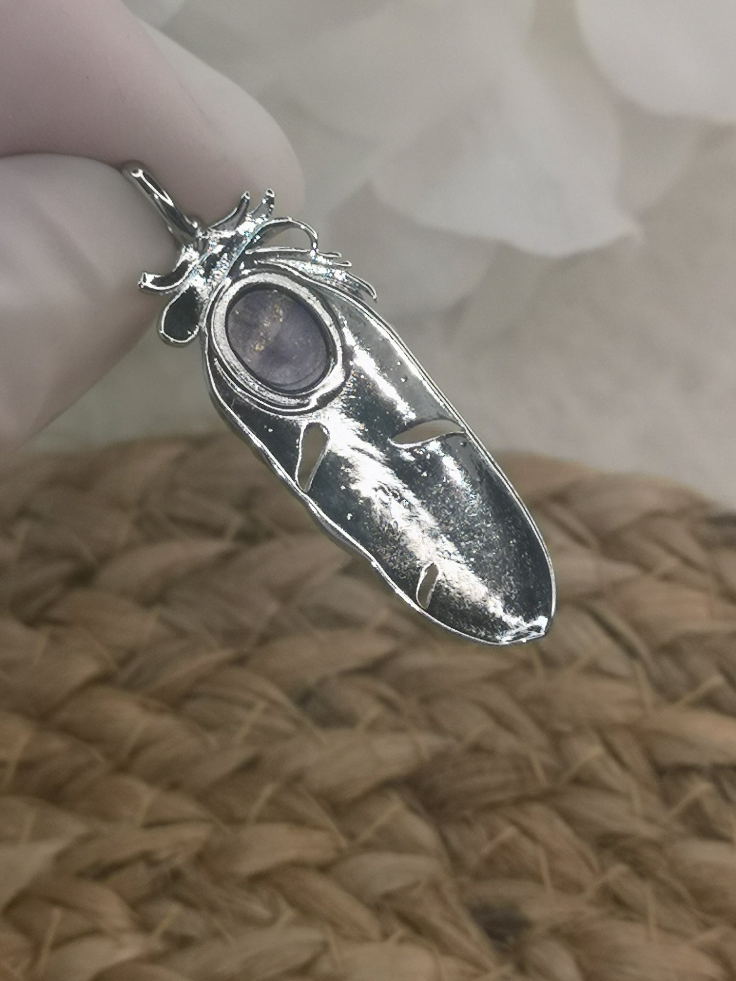 Lapis Lapislazuli Feder Kupfer Ketten Anhänger Edelstein Schmuck dayza Crystal