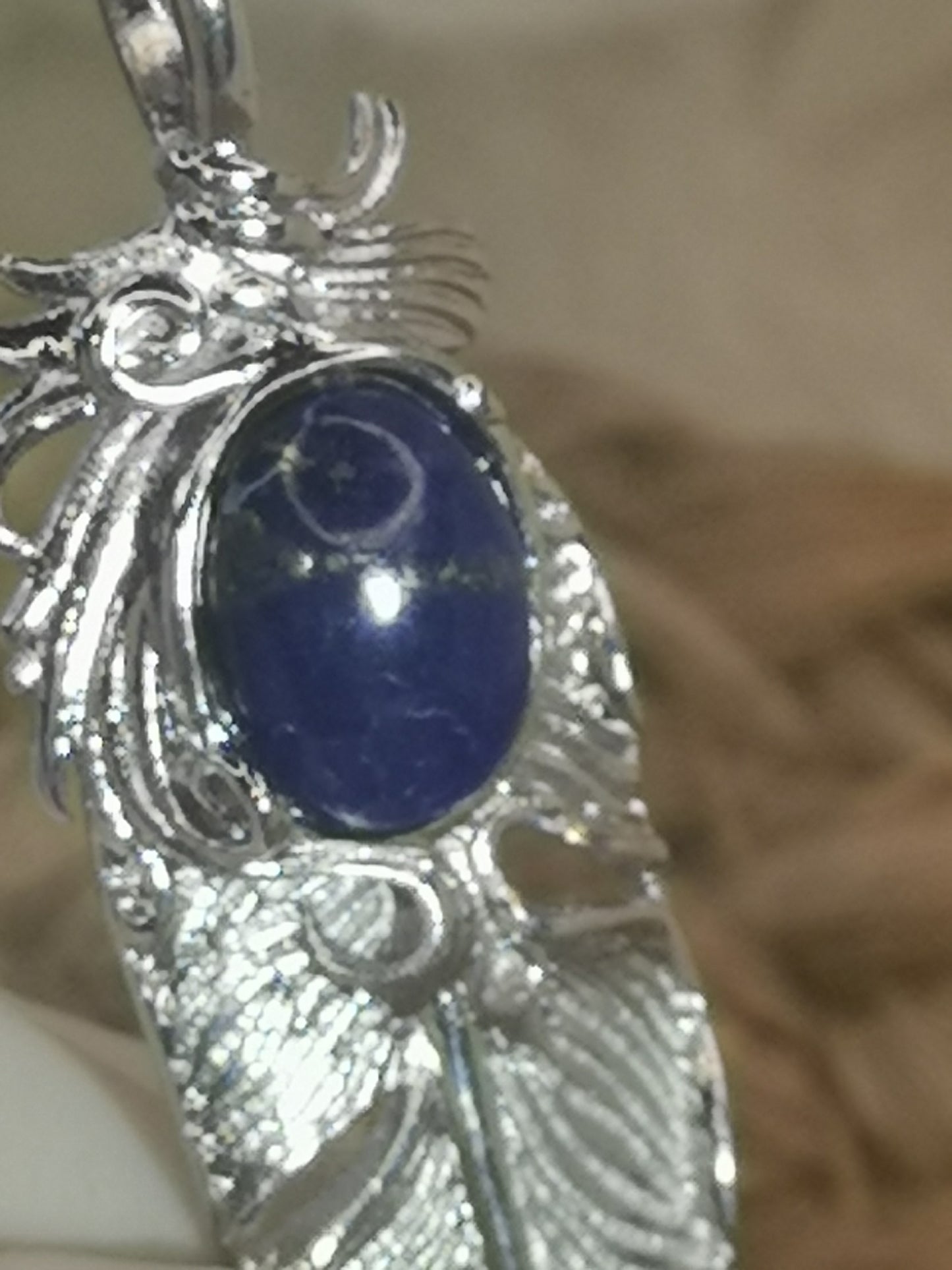 Lapis Lapislazuli Feder Kupfer Ketten Anhänger Edelstein Schmuck dayza Crystal