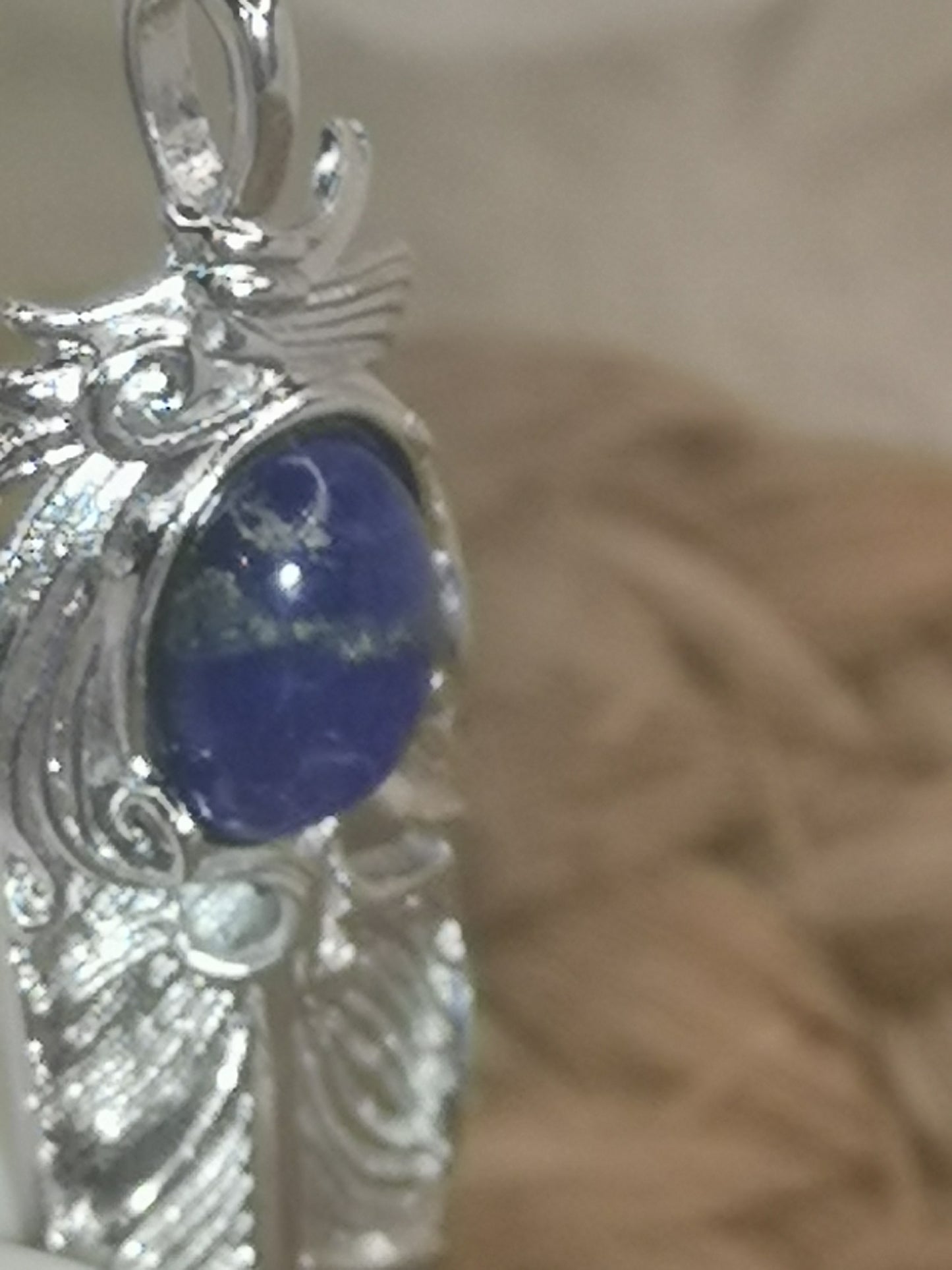 Lapis Lapislazuli Feder Kupfer Ketten Anhänger Edelstein Schmuck dayza Crystal