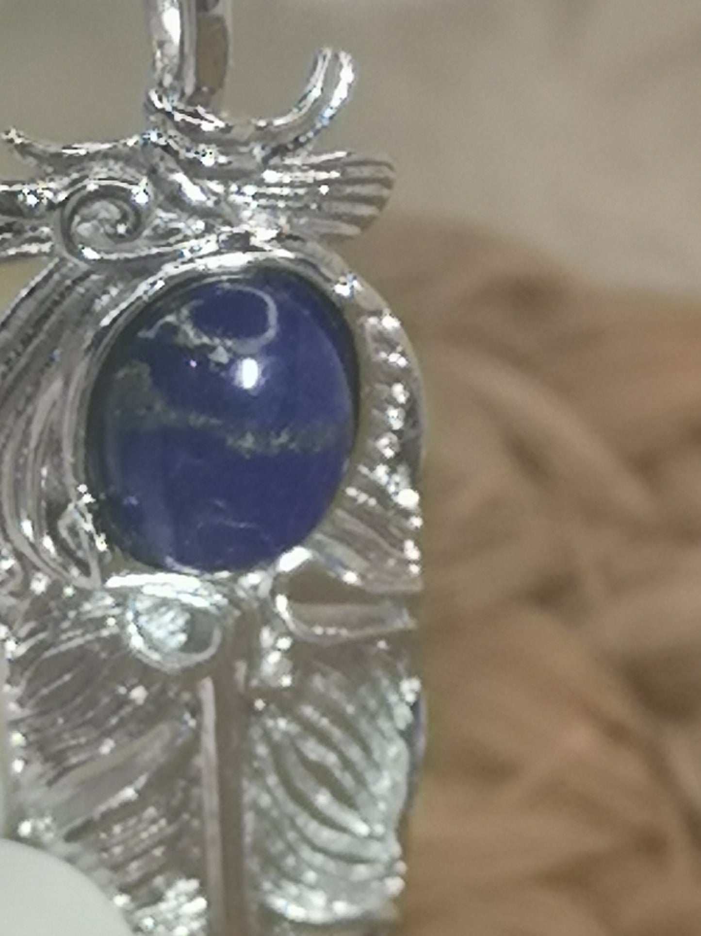 Lapis Lapislazuli Feder Kupfer Ketten Anhänger Edelstein Schmuck dayza Crystal