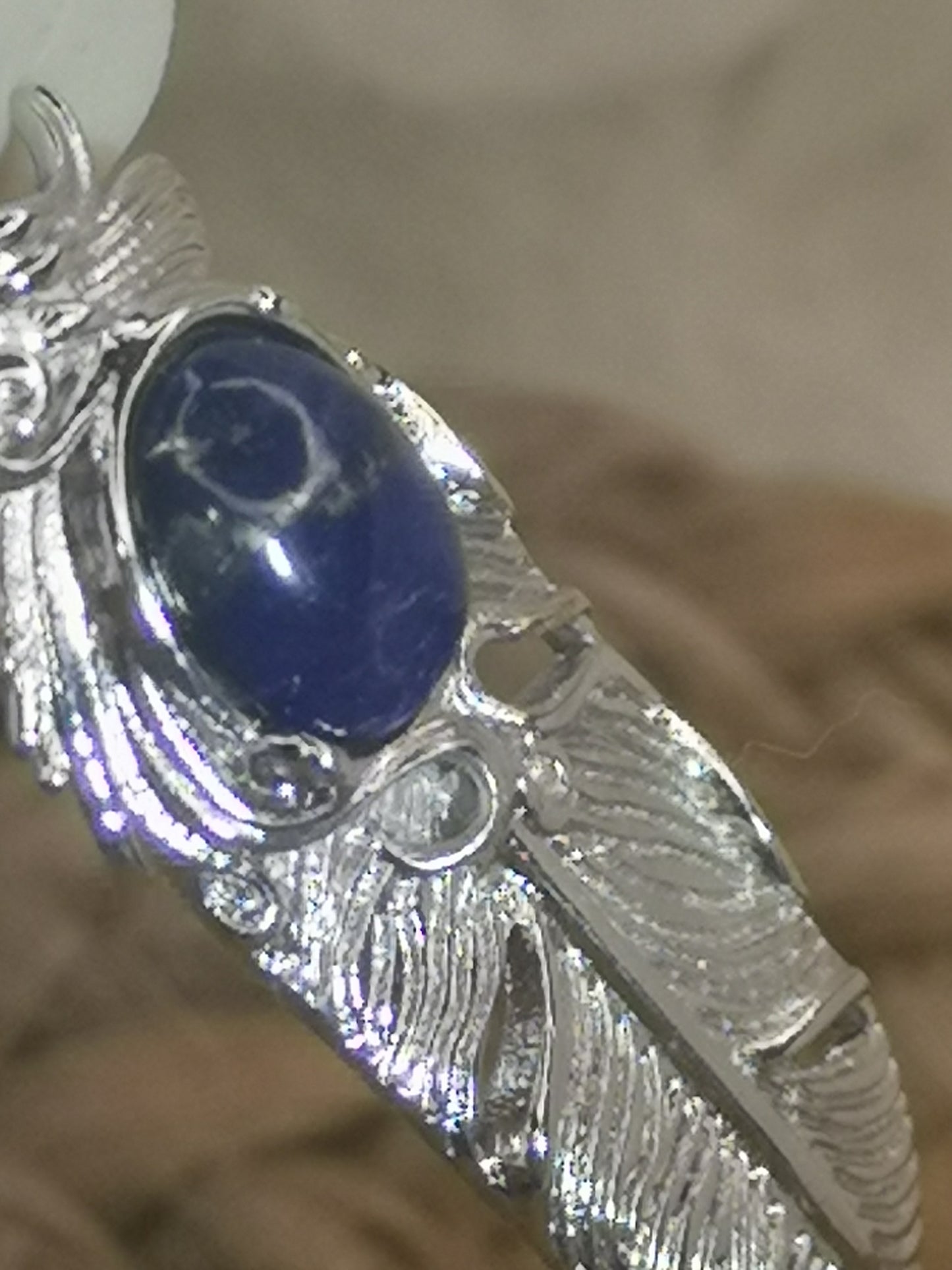 Lapis Lapislazuli Feder Kupfer Ketten Anhänger Edelstein Schmuck dayza Crystal