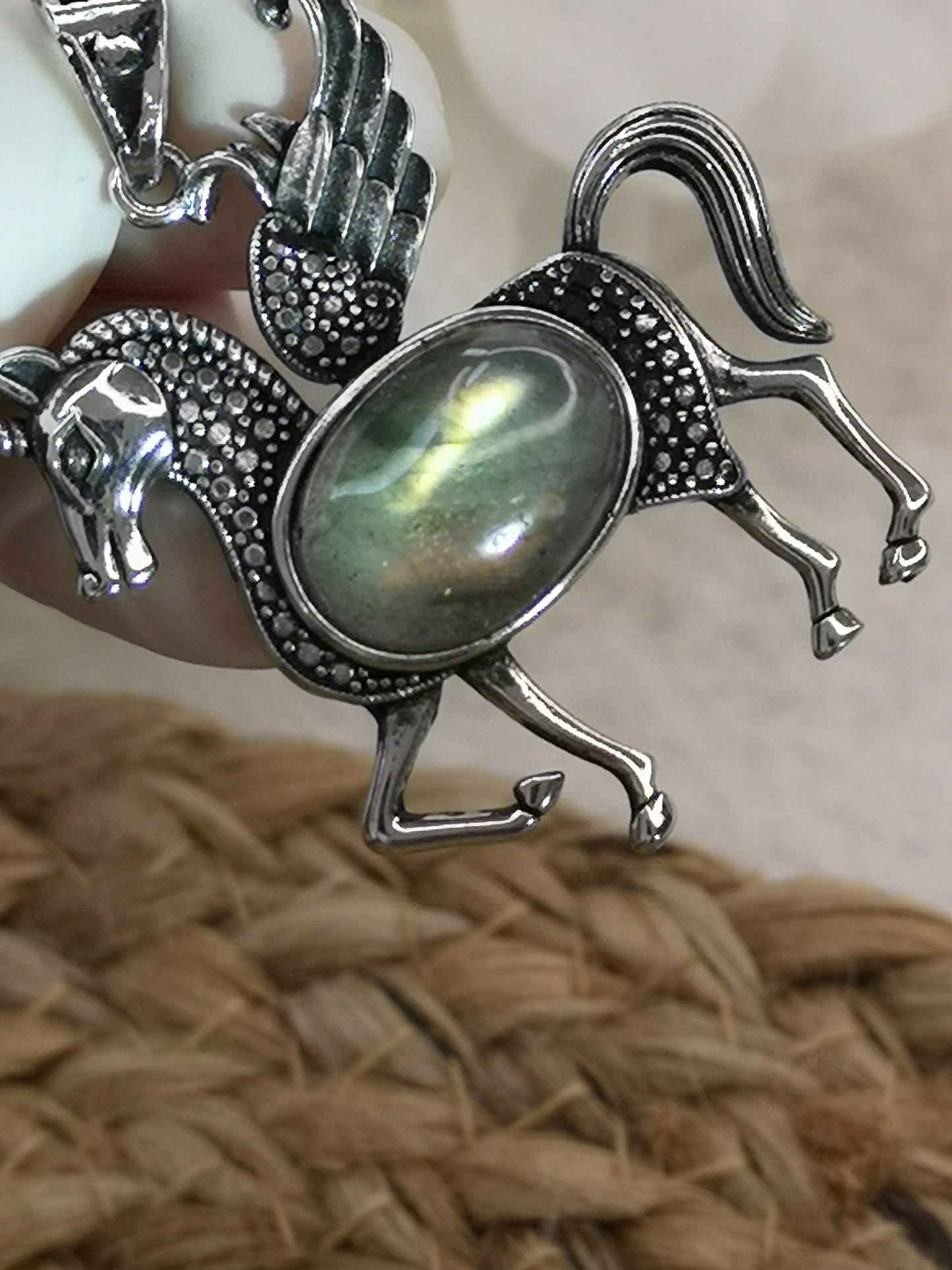 Labradorite Edelstein Einhorn Kupfer Ketten Anhänger #dayza