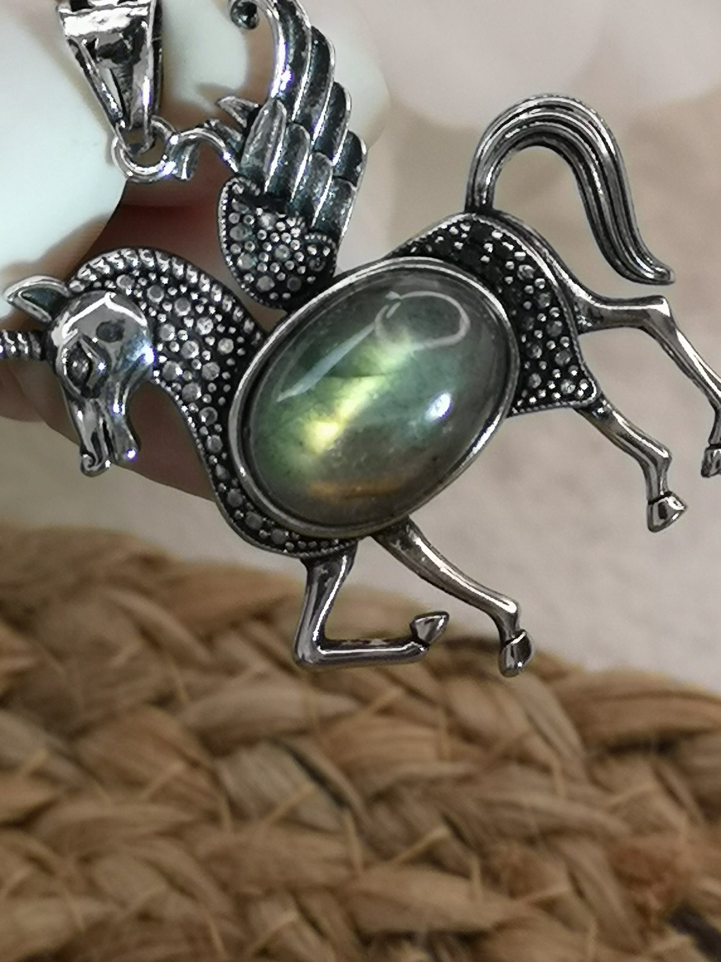Labradorite Edelstein Einhorn Kupfer Ketten Anhänger #dayza