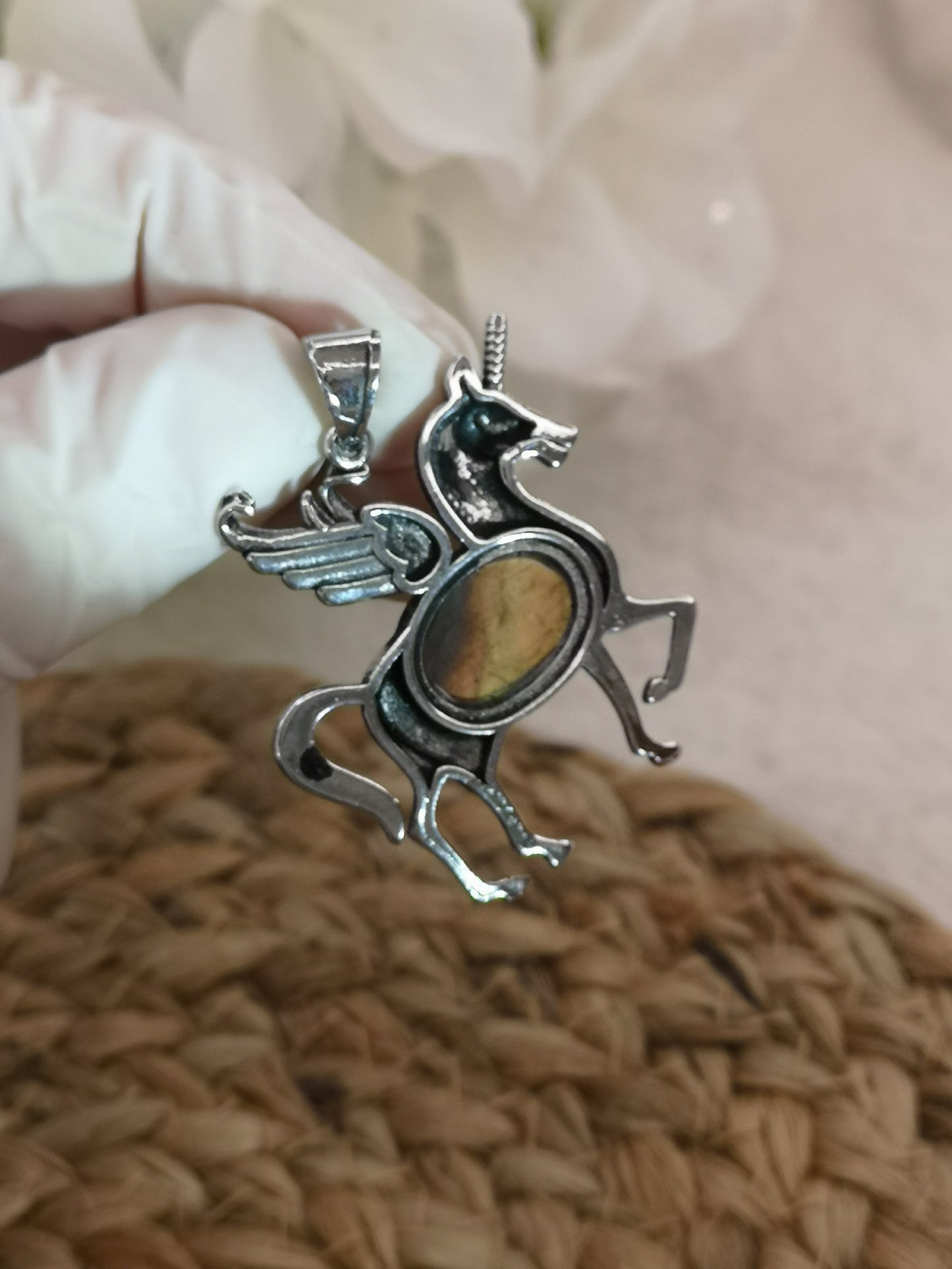 Labradorite Edelstein Einhorn Kupfer Ketten Anhänger #dayza