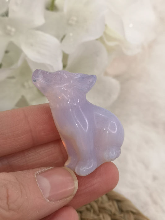 Opalite Wolf Figur Edelstein Crystal #dayza