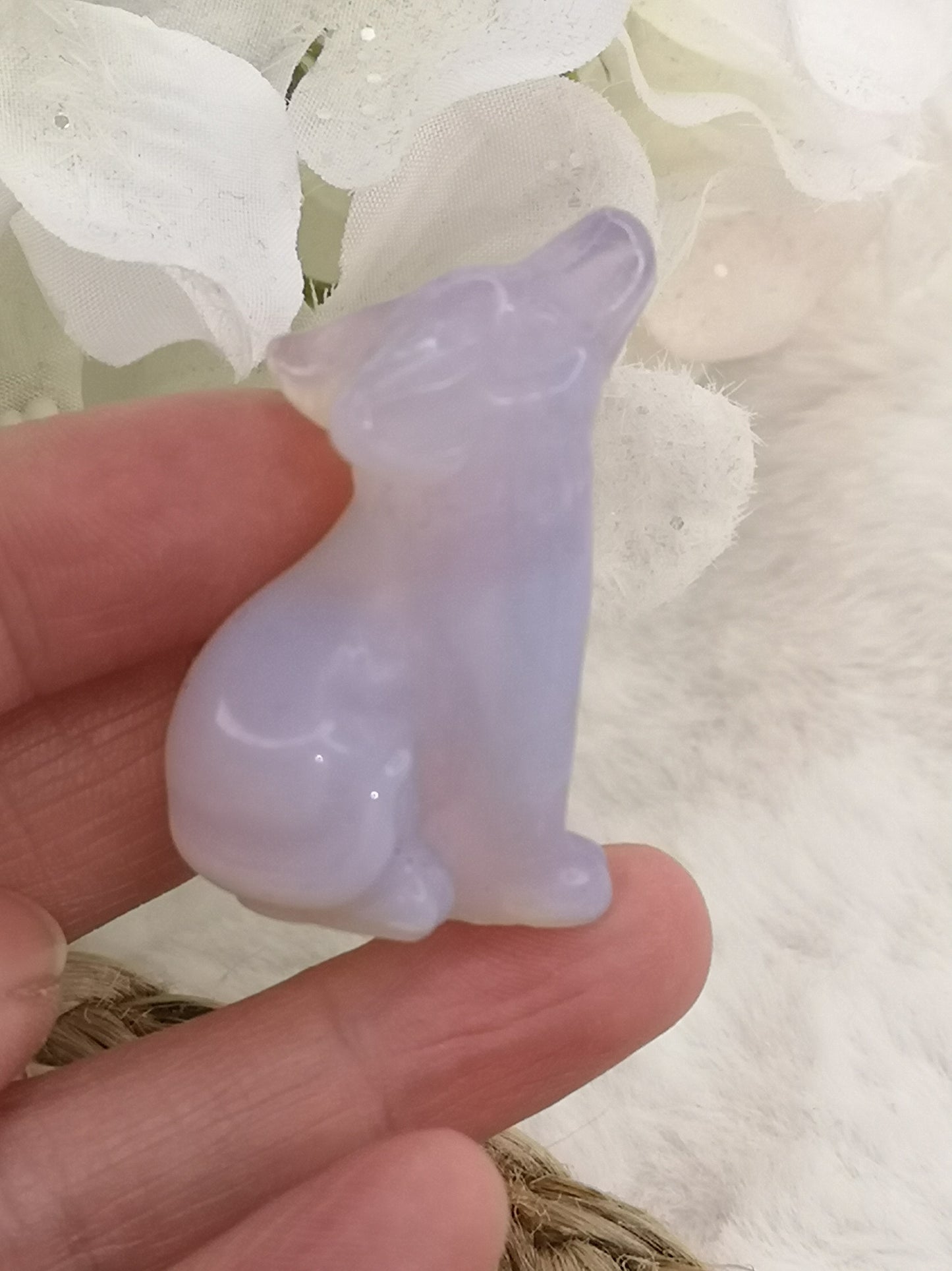 Opalite Wolf Figur Edelstein Crystal #dayza