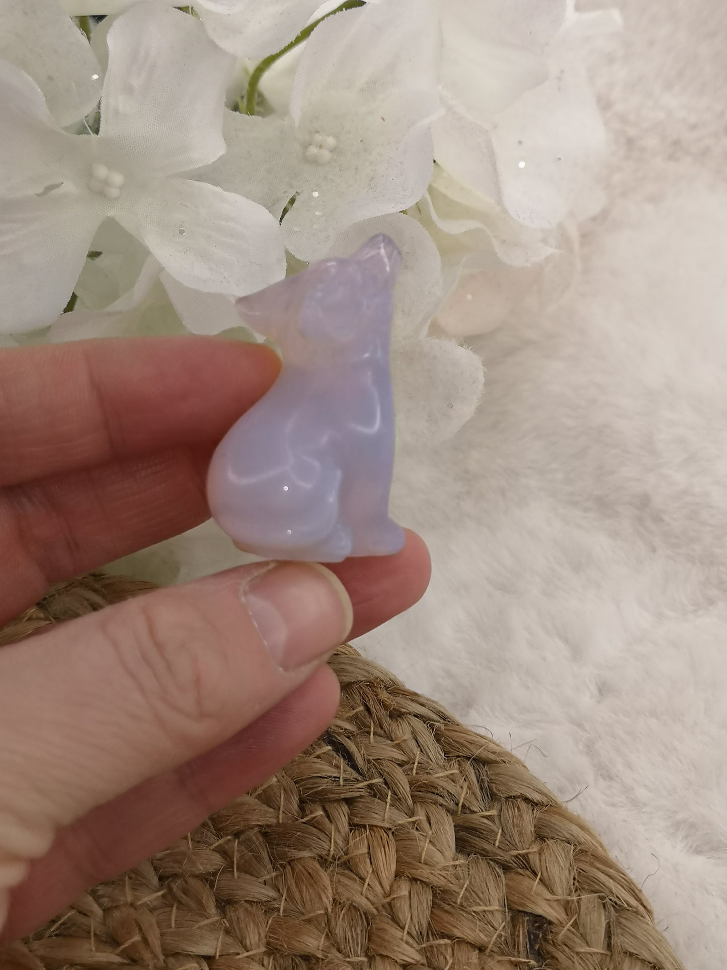 Opalite Wolf Figur Edelstein Crystal #dayza