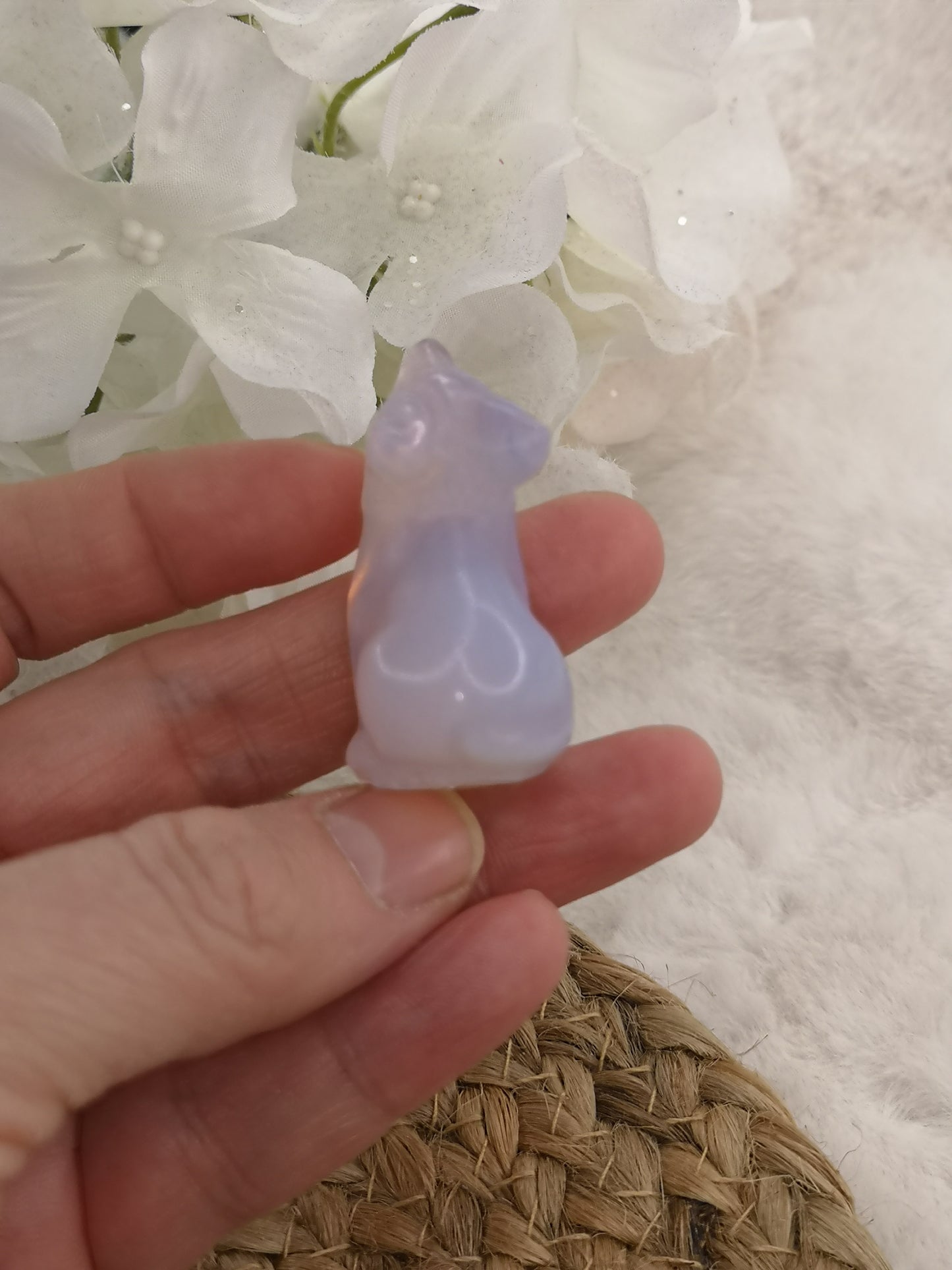 Opalite Wolf Figur Edelstein Crystal #dayza