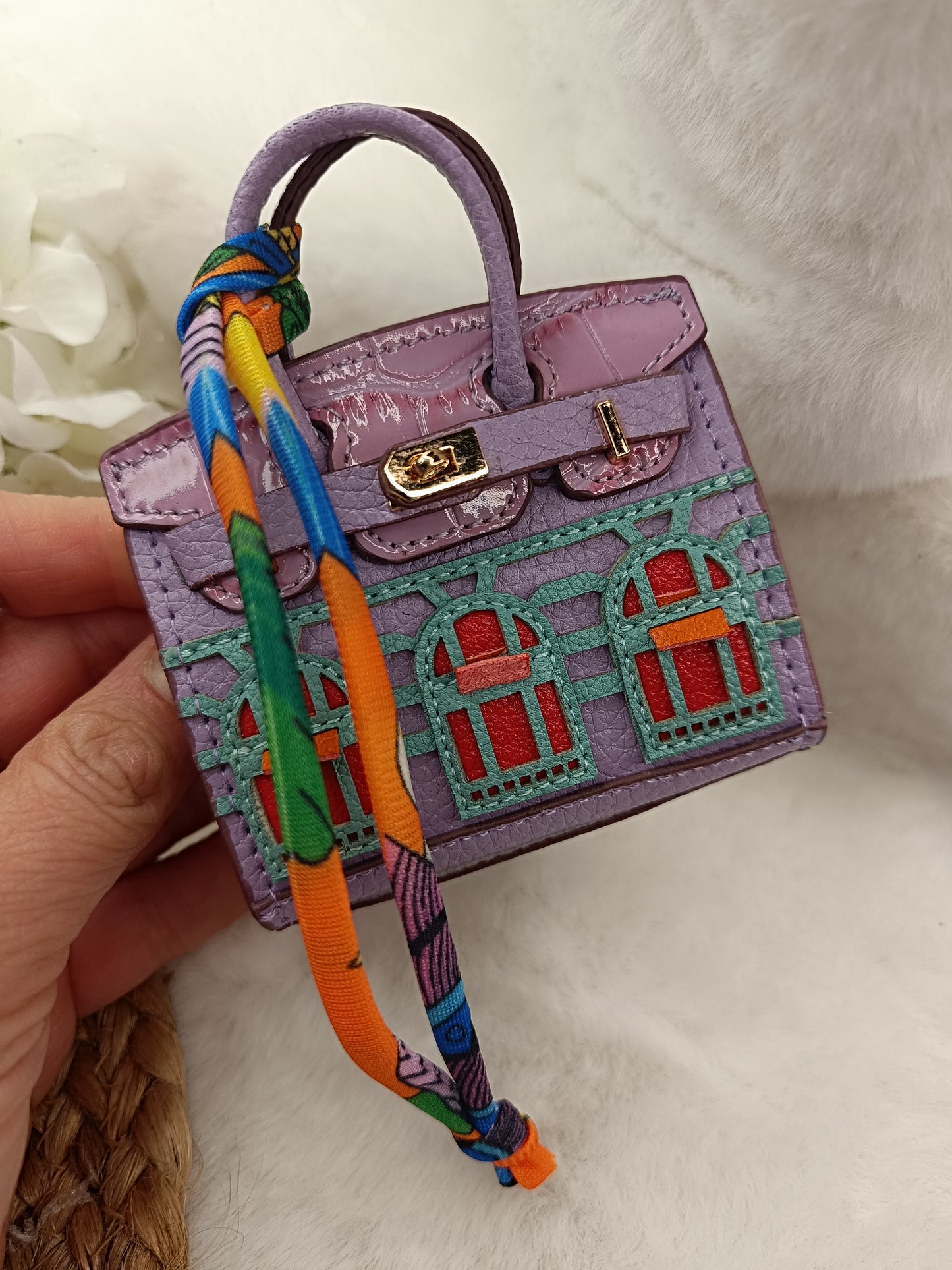Mini Handtasche like Birkin Bag Geldbörse Dekoration