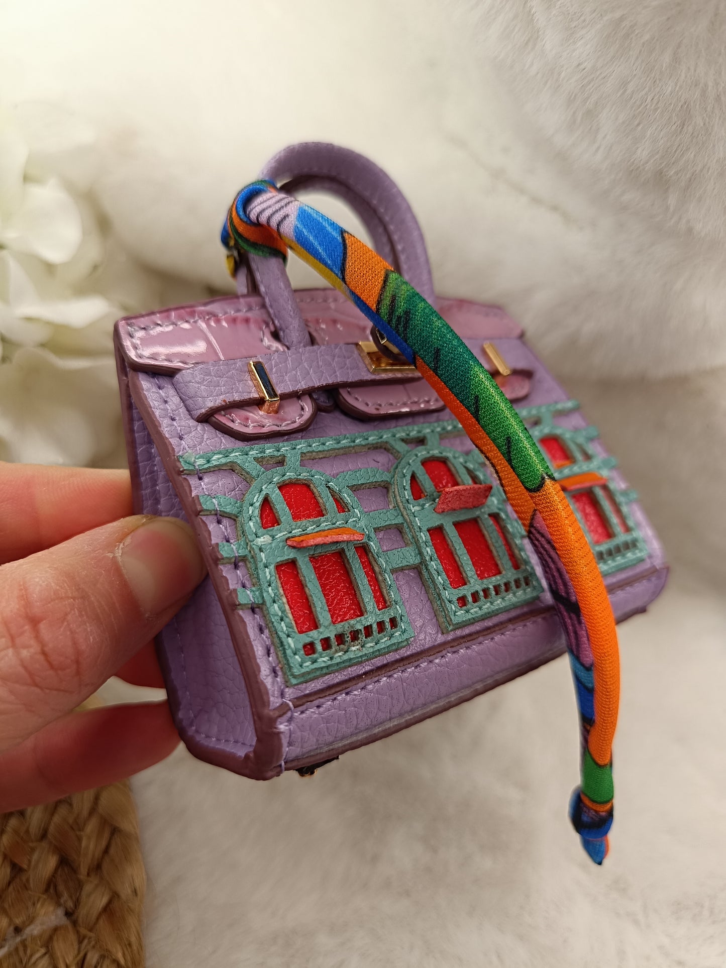 Mini Handtasche like Birkin Bag Geldbörse Dekoration